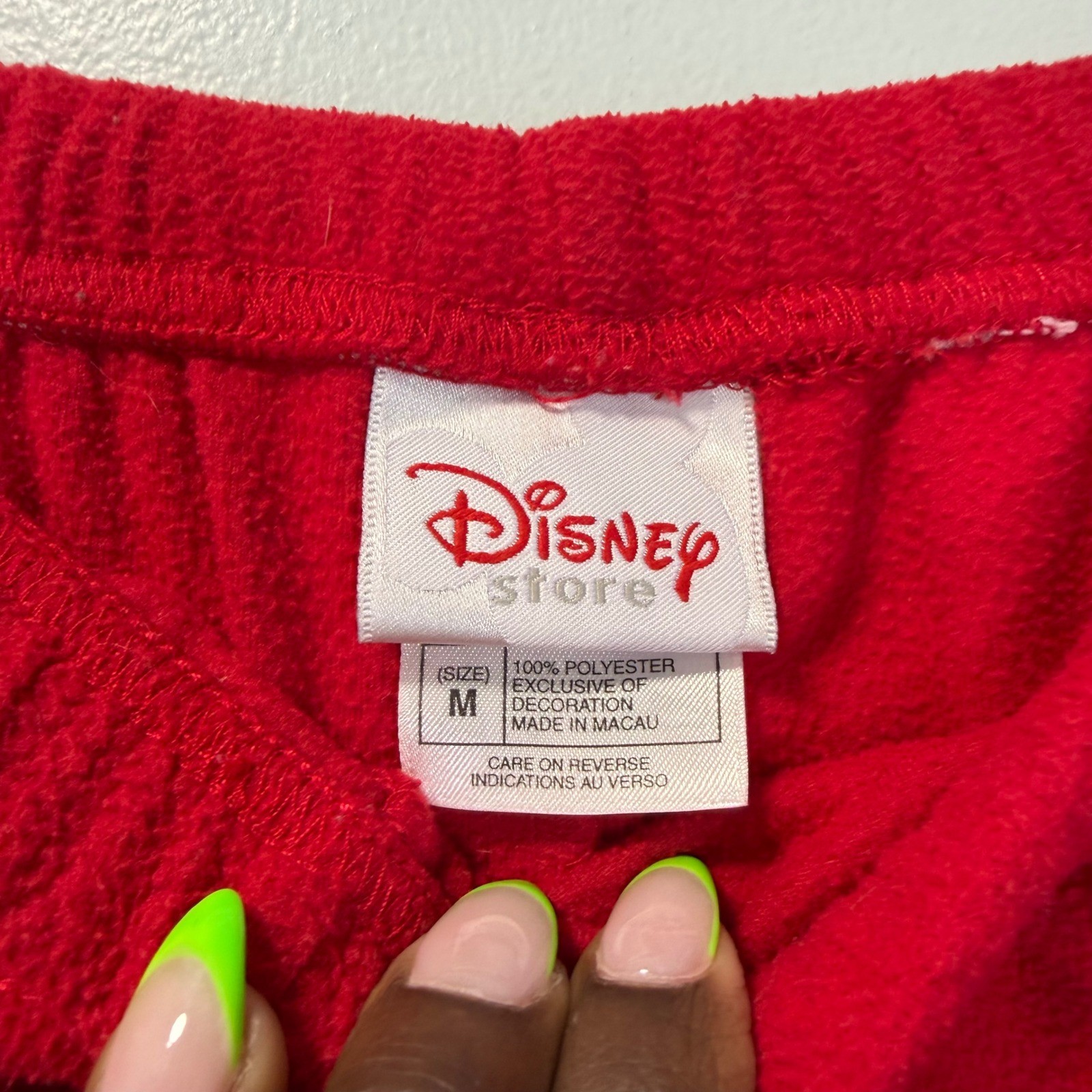 Vintage Disney Store Winnie the Pooh Eeyore Red Fleece Pajama Set Womens Medium