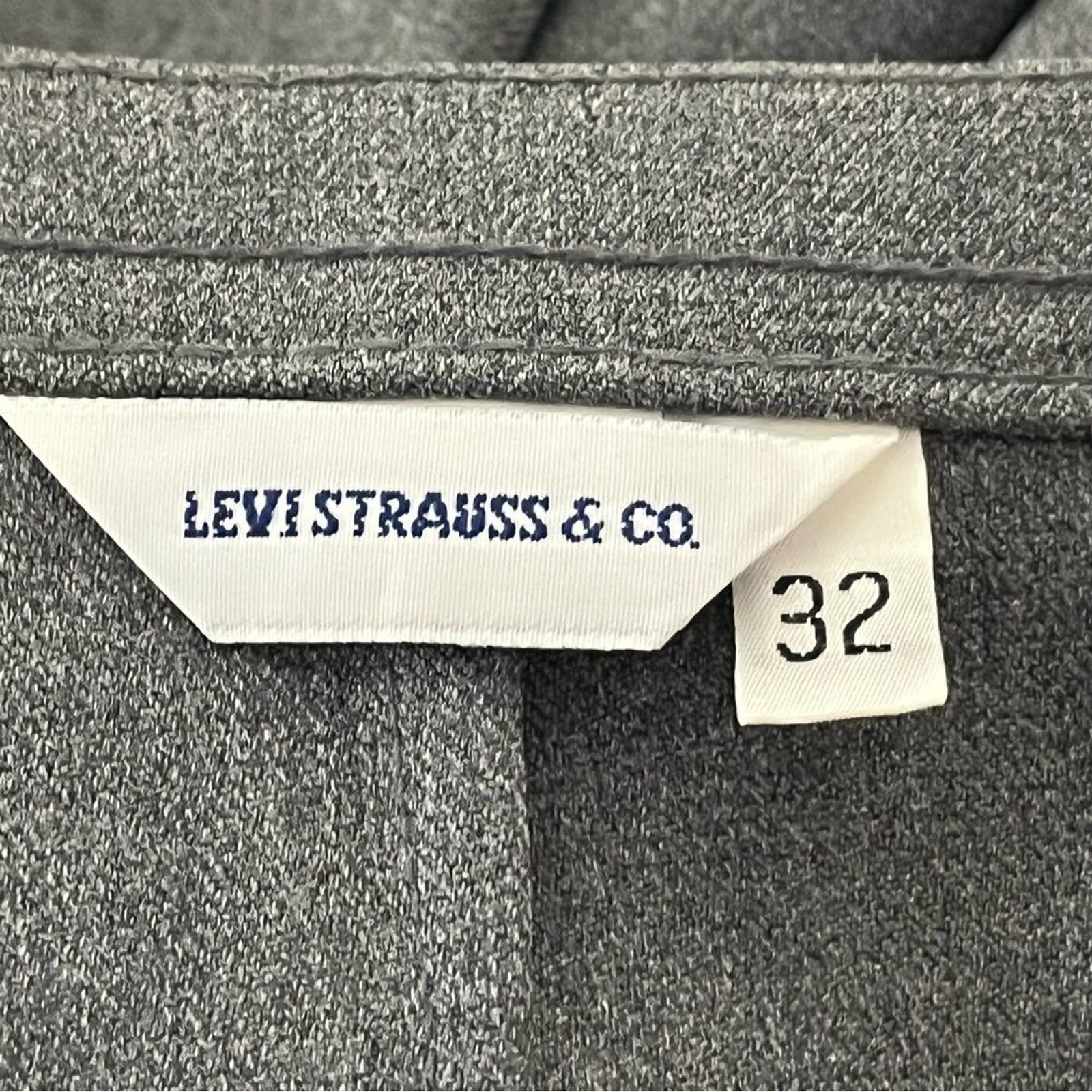 Vintage 70s Levi Strauss & Co Tailored Blazer Skirt Suit Set Midi Gray 38/32