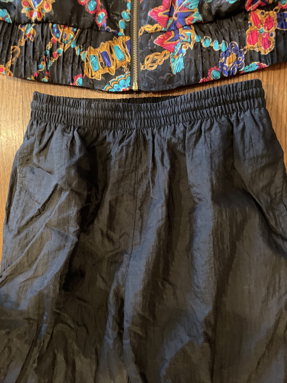 LAVON Cheerful Corp Medium WINDBREAKER TRACK SUIT Jacket & Pants Black Vintage