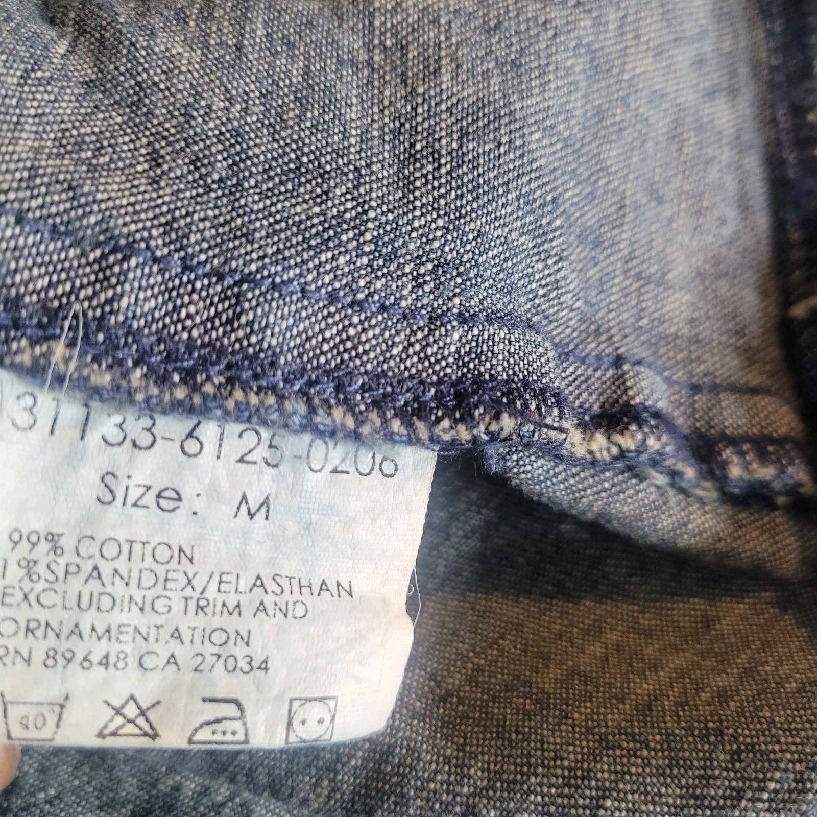 Blue Willi’s denim jacket full-zip closure distinct zippered pock Sz M Y2K/90