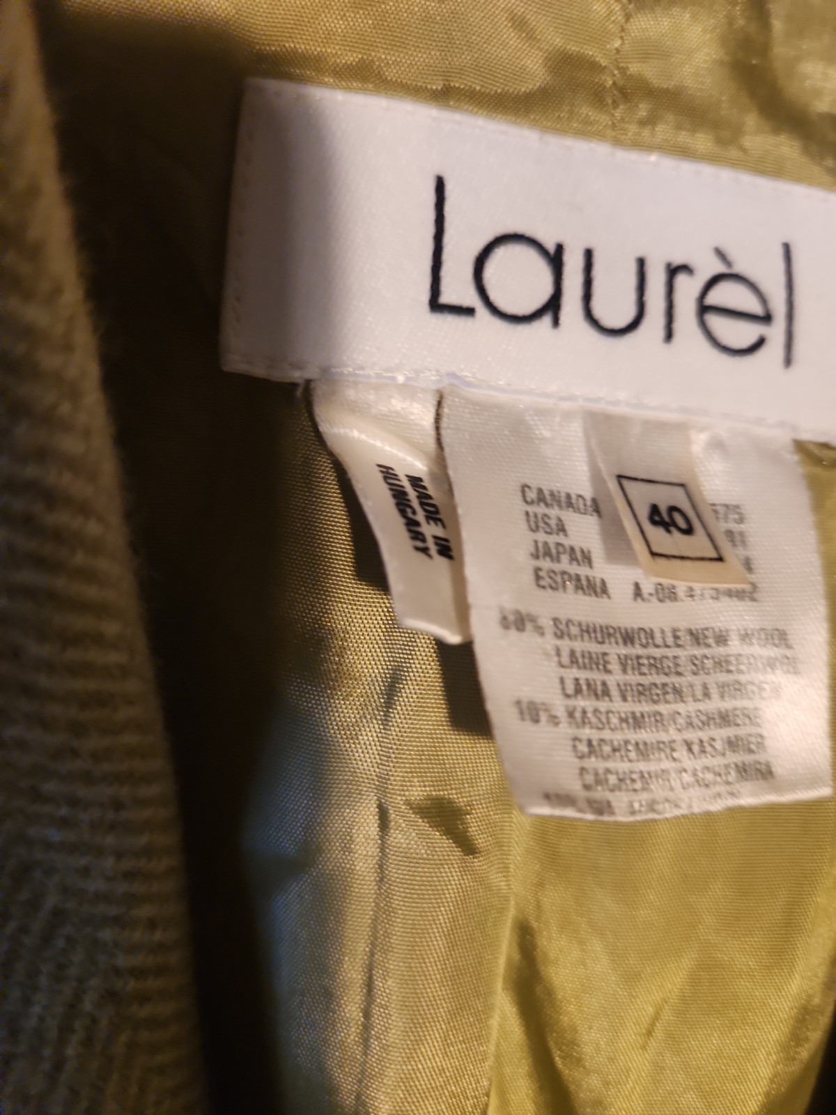 Laurel Women’s Blazer Jacket Wool Cashmere Size 40 US 8 Premium Rare Germany