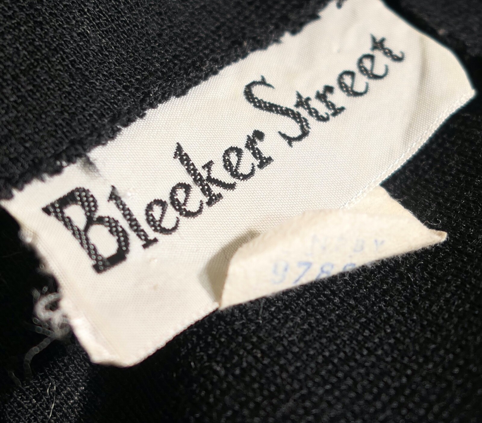 Vintage 60s 70s Mod Bleeker Street Black Knit Sheath Dress M