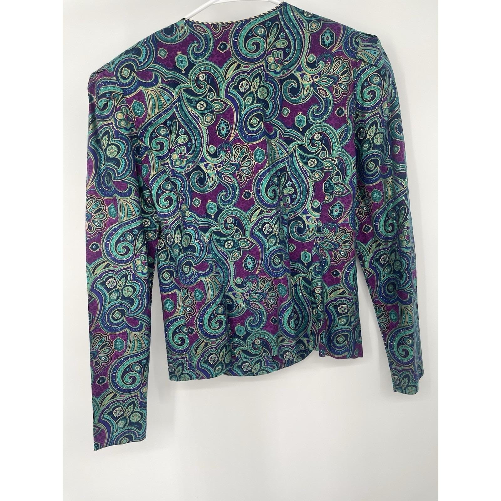 vtg just in thyme ltd womens size 6 floral jacket rayon blend Shoulder Pads