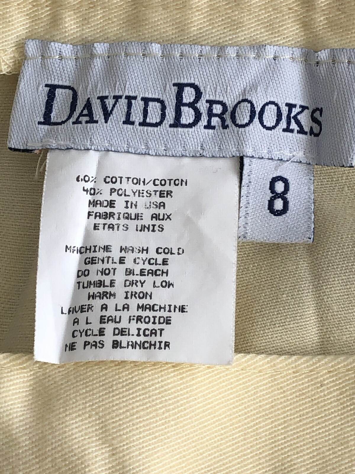 VintageTalbots David Brooks High Waisted Pleated Women’s 8 Pants Slacks Yellow