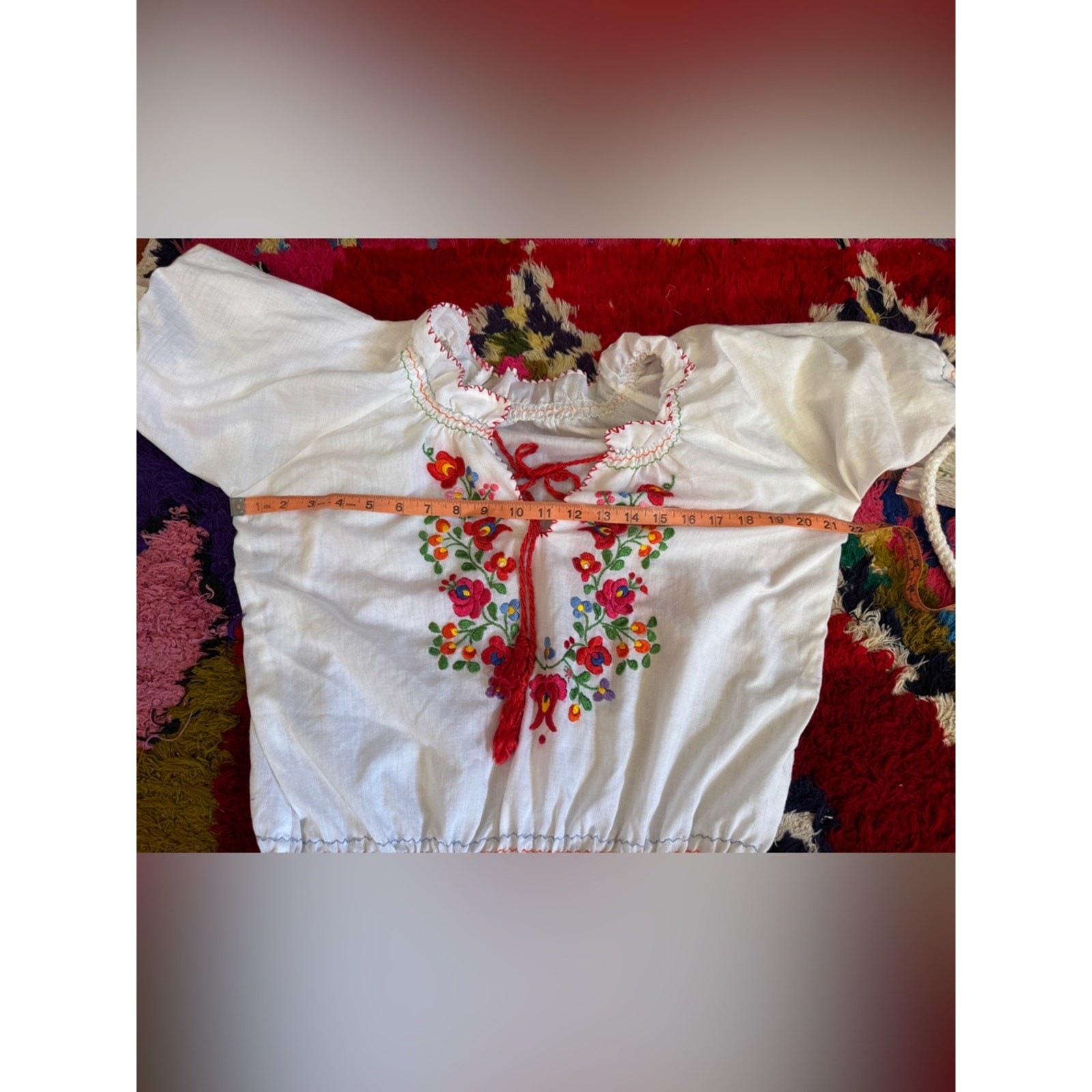 70s Vintage Hungarian Blouse Sz M-L