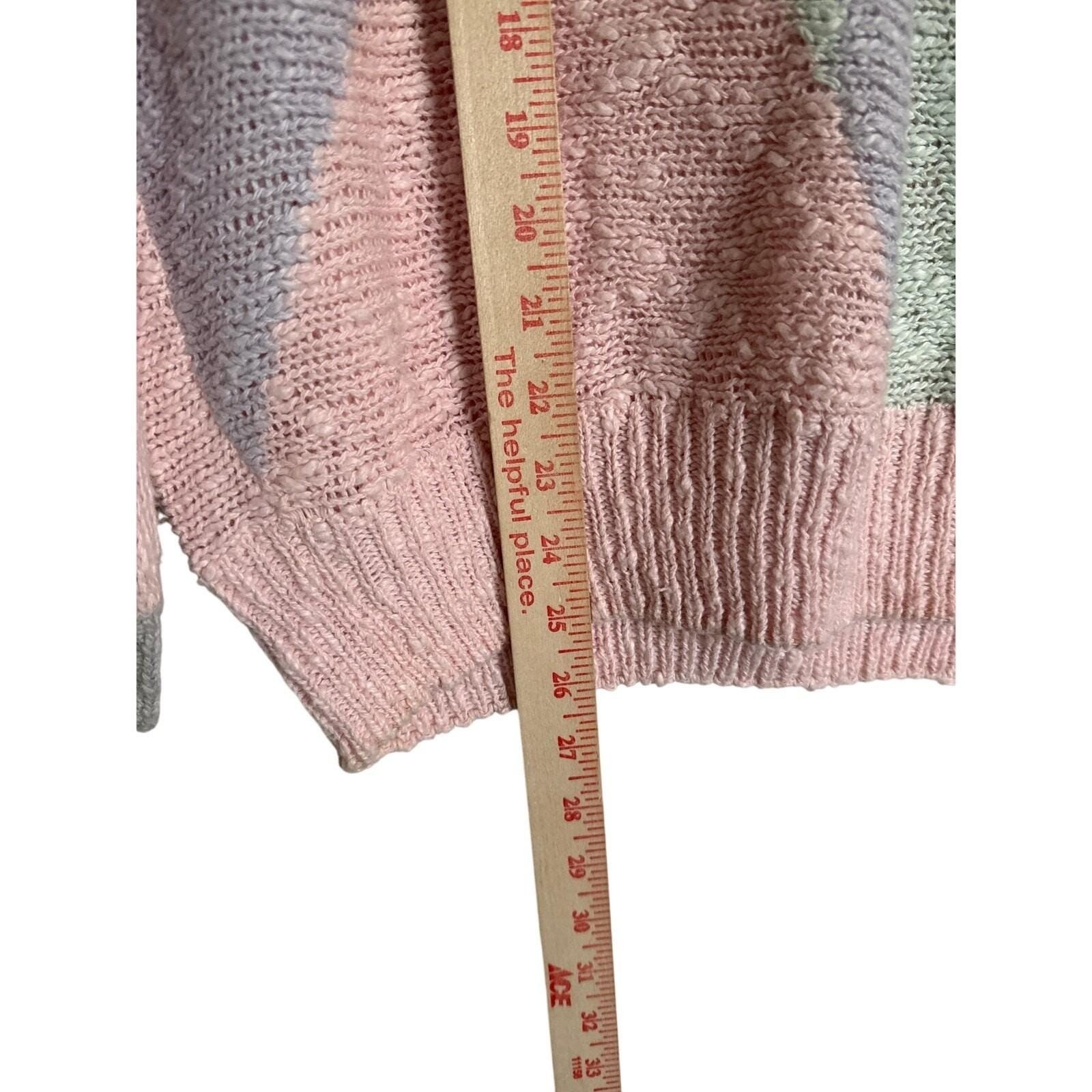 Vtg Renee Tener for Jeanne Pierre L Pastel Sweater Coquette Soft Girl Cozy Knit