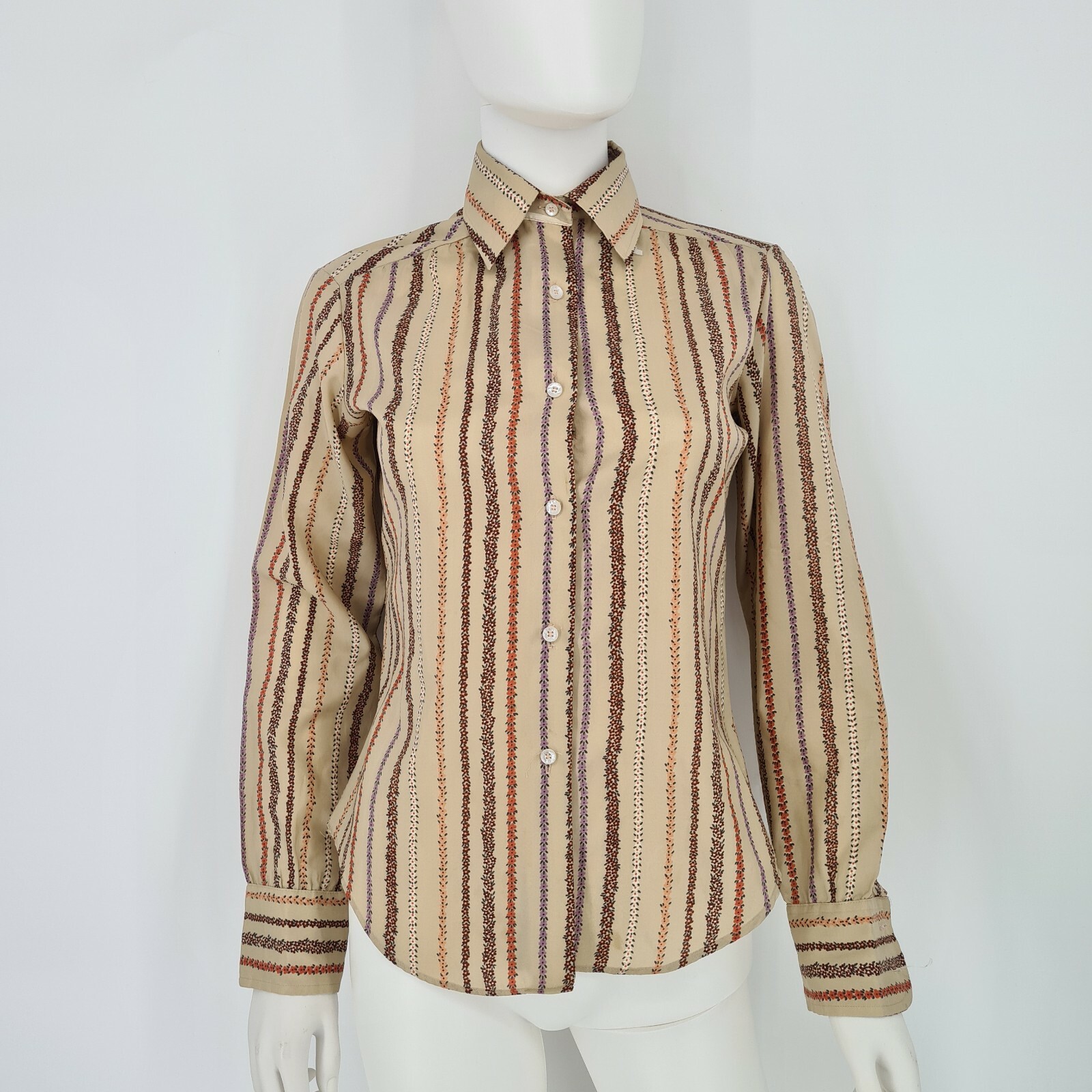Vintage 70s Tucci Retro Disco Floral Shirt SZ 9/10