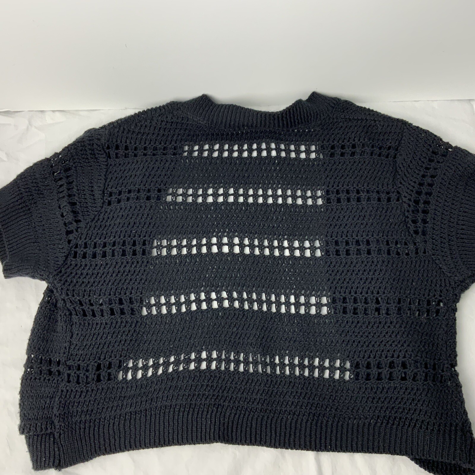 Sweater Project Women’s Small Black Crochet Crop Cardigan