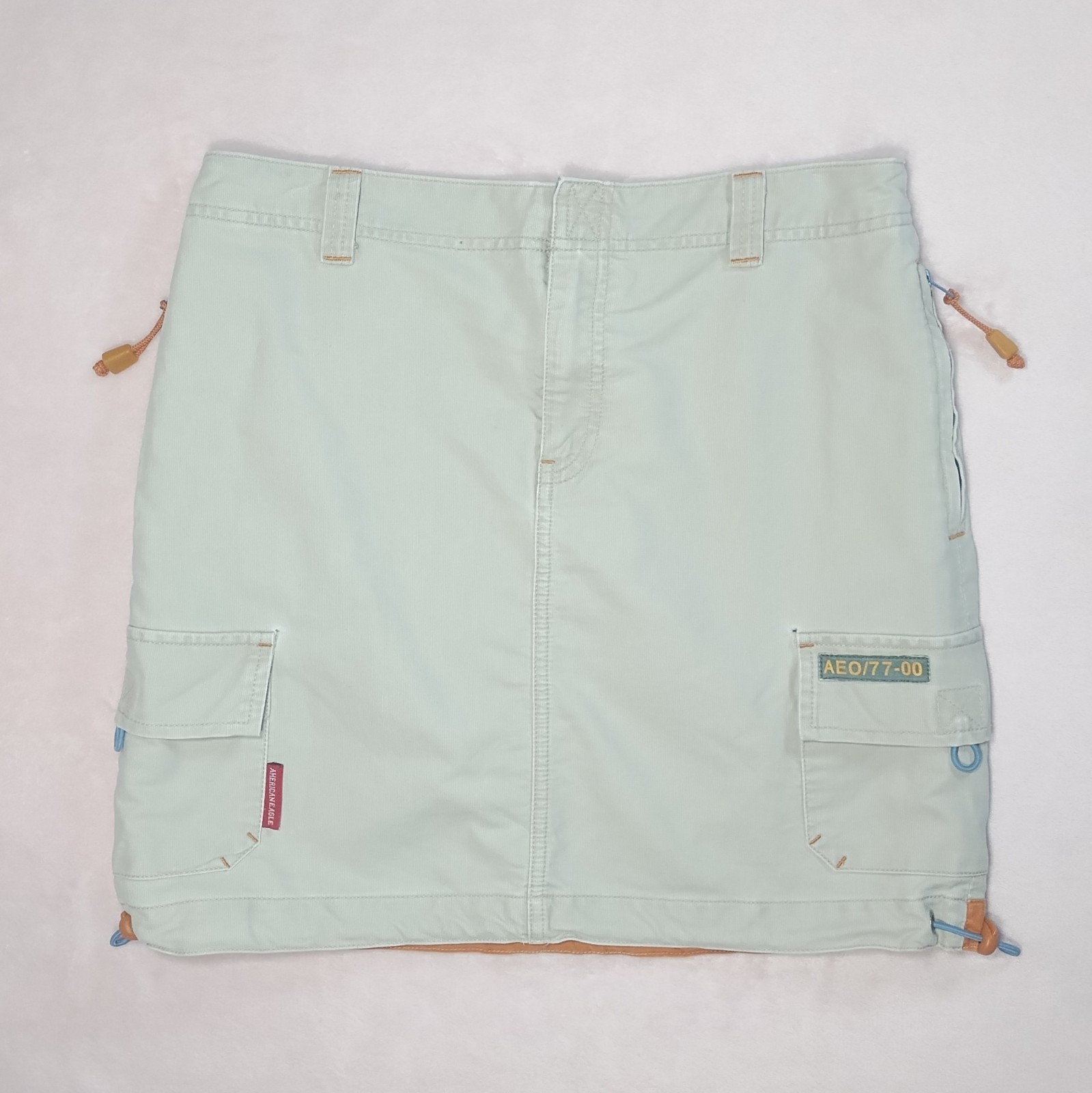 vintage 90s y2k american eagle cargo pocket mini skirt sz 4 gorpcore utility