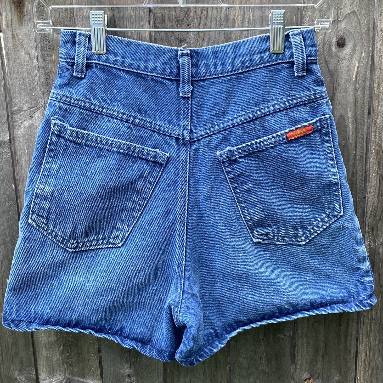 Vintage Bonjour Button Fly High Waisted Medium Wash Denim Shorts Made in USA