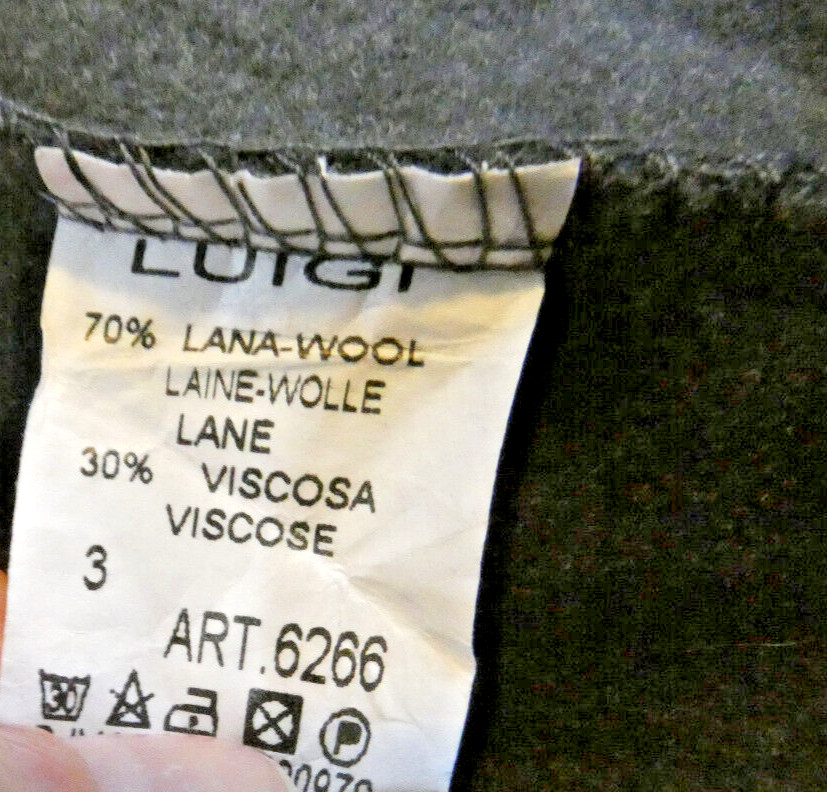 Gray Wool Felt Cape OS Vintage Poncho High Buttoned Collar British Mod GoGo NWT