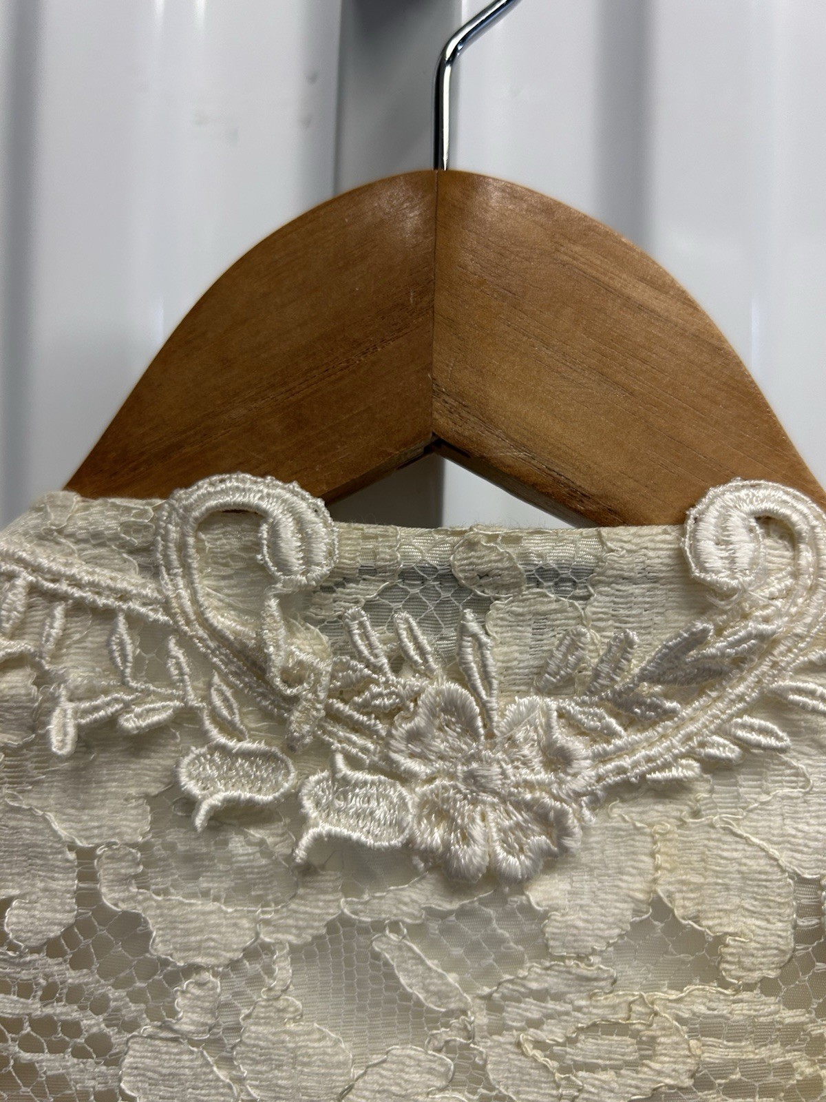 Vintage 80s Cachet by Bari Protas Ivory Fitted Lace Jacket Women’s Sz 12/M