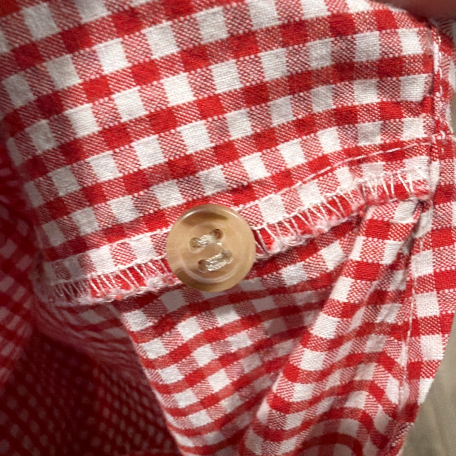 Vtg 90s Mandal Bay Gingham Embroidered Fruit Shirt Size L/XL watermelon Picnic