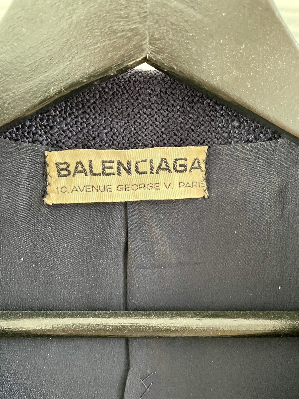Vintage 1950’s CRISTOBAL BALENCIAGA Couture DB Navy Tweed Jacket Skirt Suit