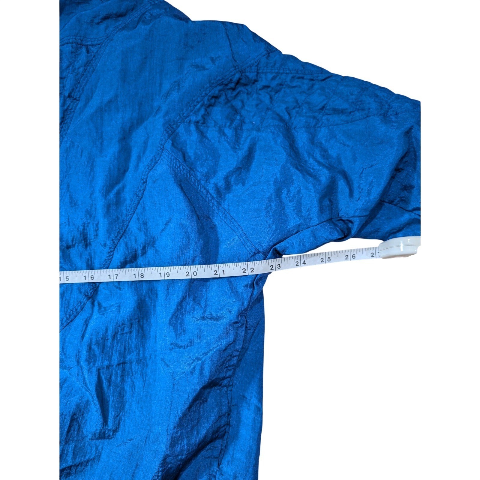 Vtg Retro Points West Blue Nylon Windbreaker Jacket Lined Full Zip Hong Kong M