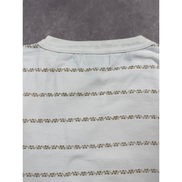 VTG Bonjour International White Floral Print Sweatshirt S Cottagecore French