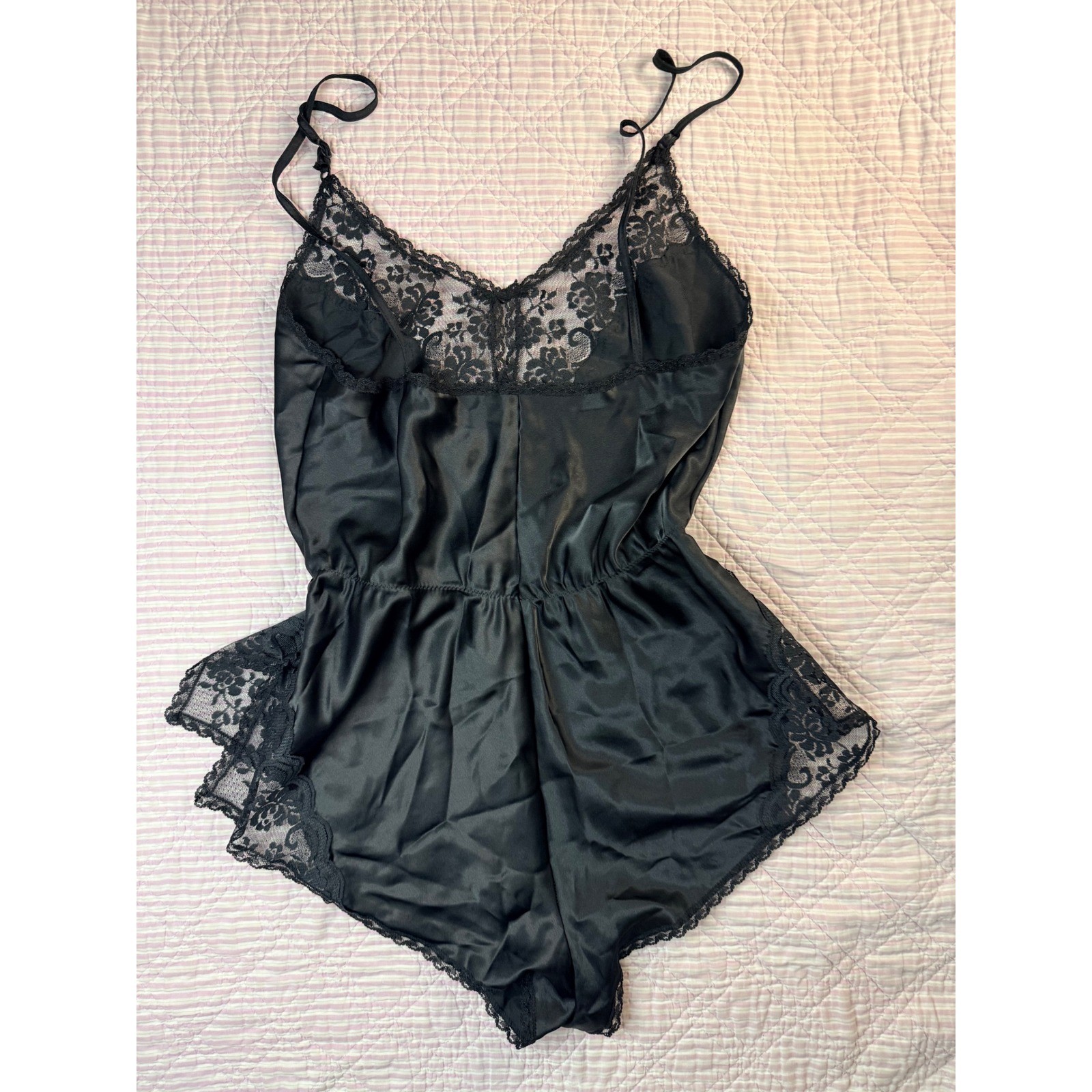 VTG Rare Maidenform Chantilly Black Lace Teddy 34 ILGWU/Made in USA Coquette