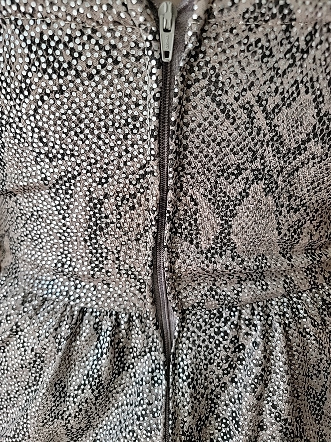Vintage 80s Snakeskin Sparkle Jumpsuit With Bling Broche Rock Dissco Party 12?
