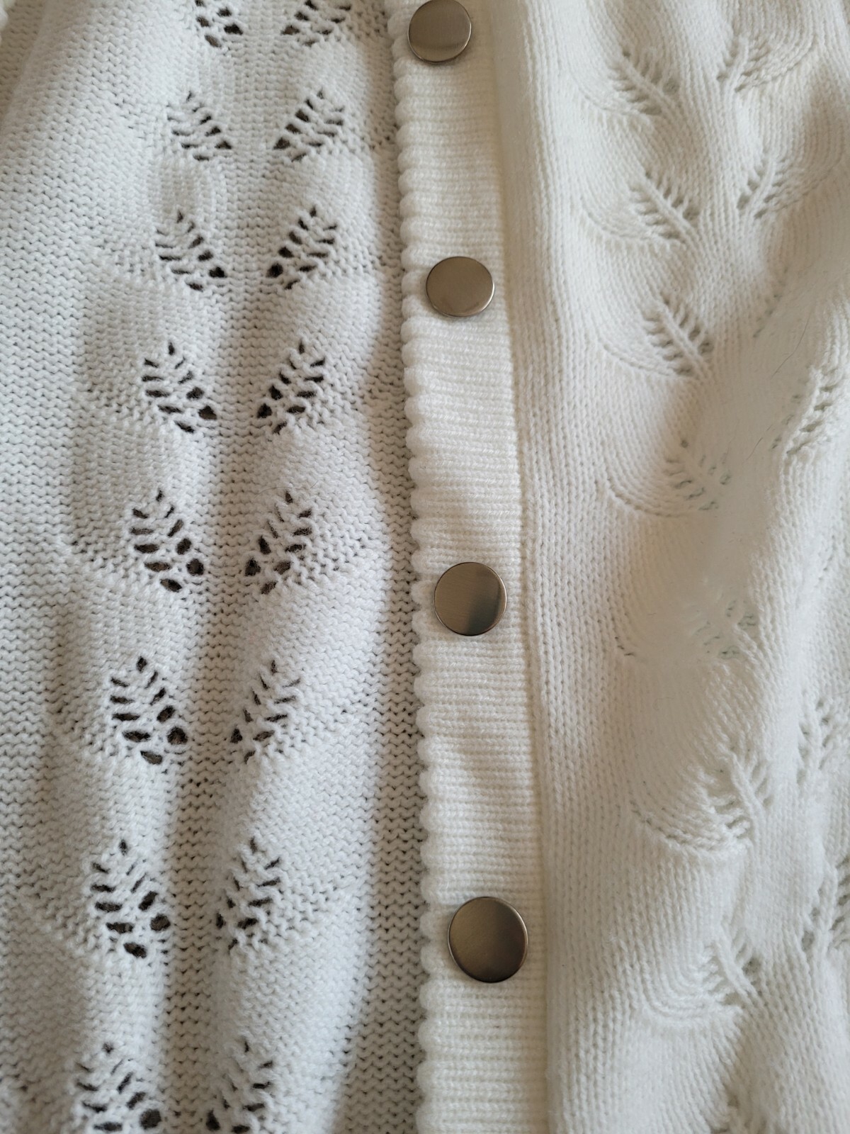 Vtg White Button Down Poncho Shawl Cape Fringe BOHO MCM Sweater Bee 70’s Warm