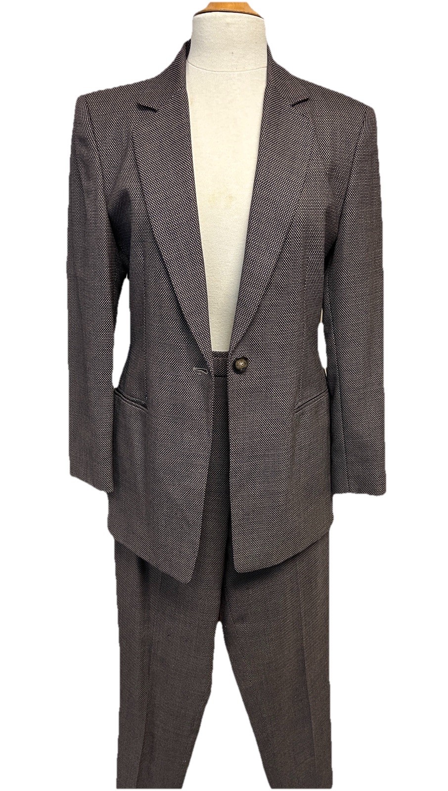 Vtg Pendleton Wool Blend 2-Pc Women’s Gray/Brown Suit Blazer, Pants Sz 6