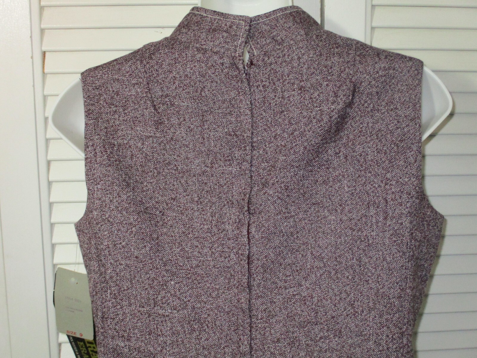 Vtg. NOS Jerell Of Texas The Trevira Era Heathered Plum Mini Dress 9