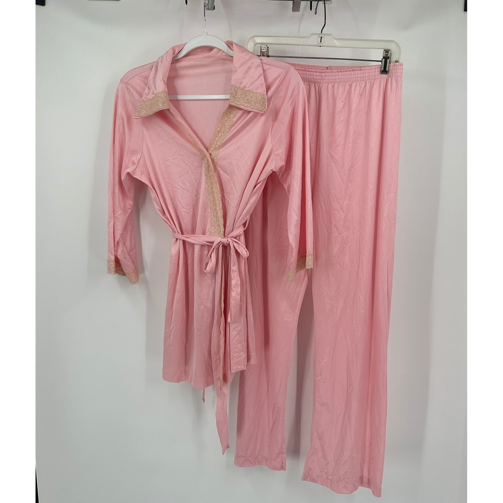 Gilead Womens Vintage Pajama Set Size M Pink Coquette MCM Feminine Romantic