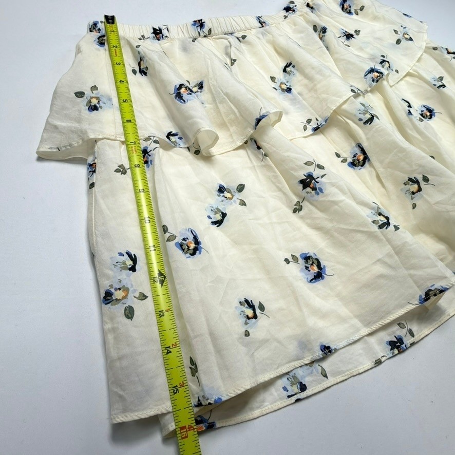 Universal Thread Floral Ruffle Mini Skirt Medium Cream Cottagecore Boho NWT