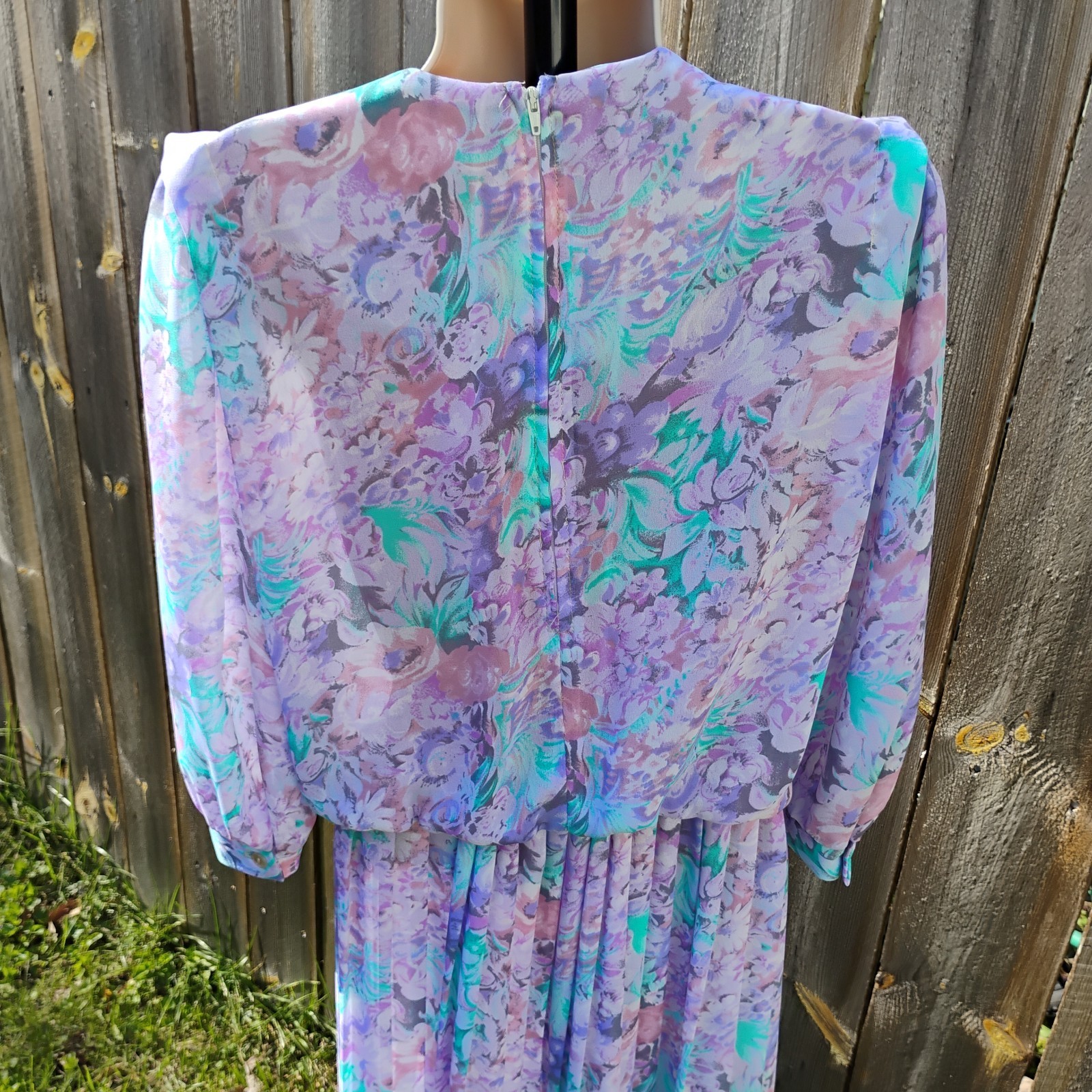 Vintage Floral Midi Dress VLP Petites Size 4 Small Cottagecore Coquette Fairy