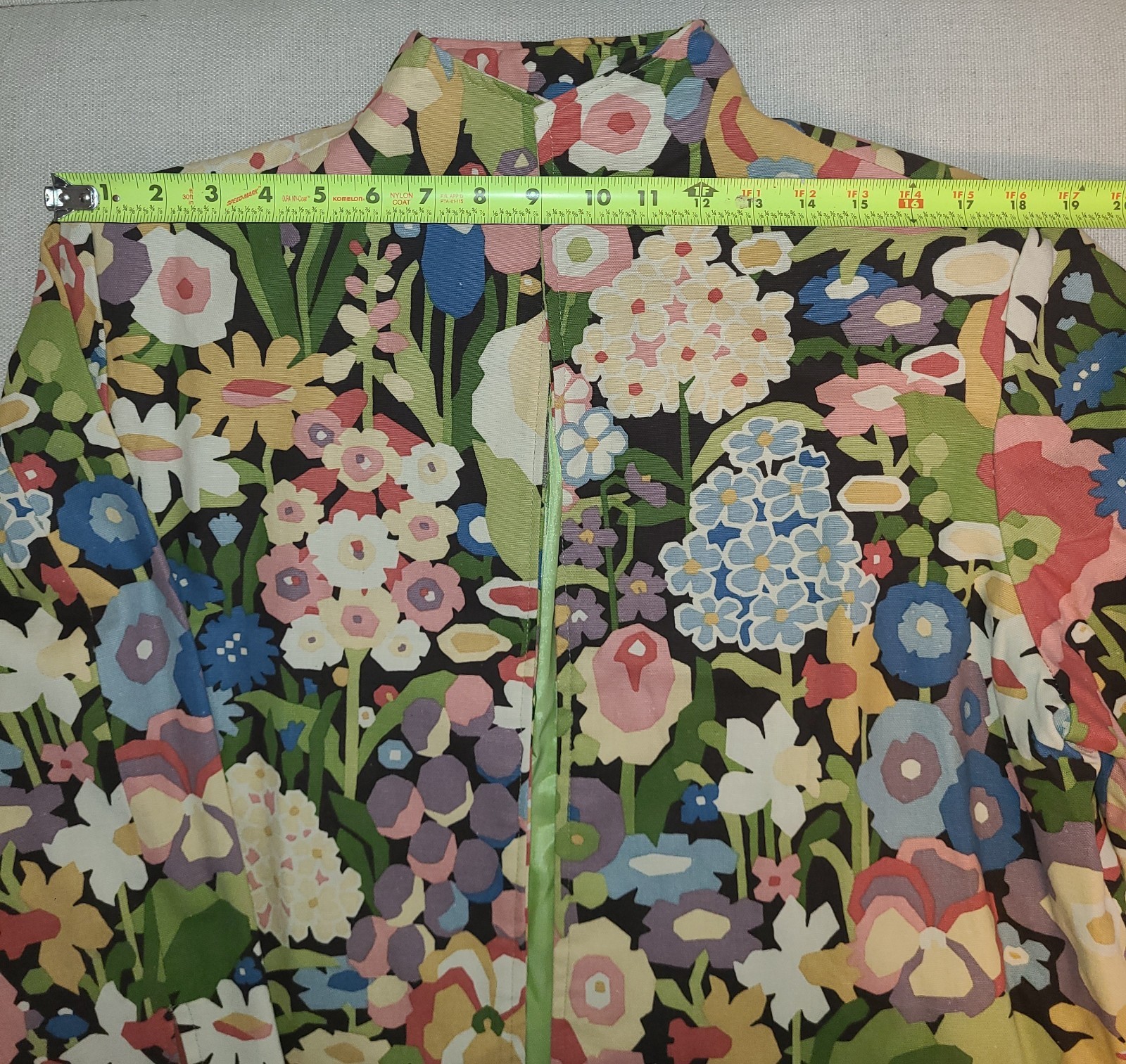 Vntg Jacket Painted Pony Floral Print Cotton Womans XL SP