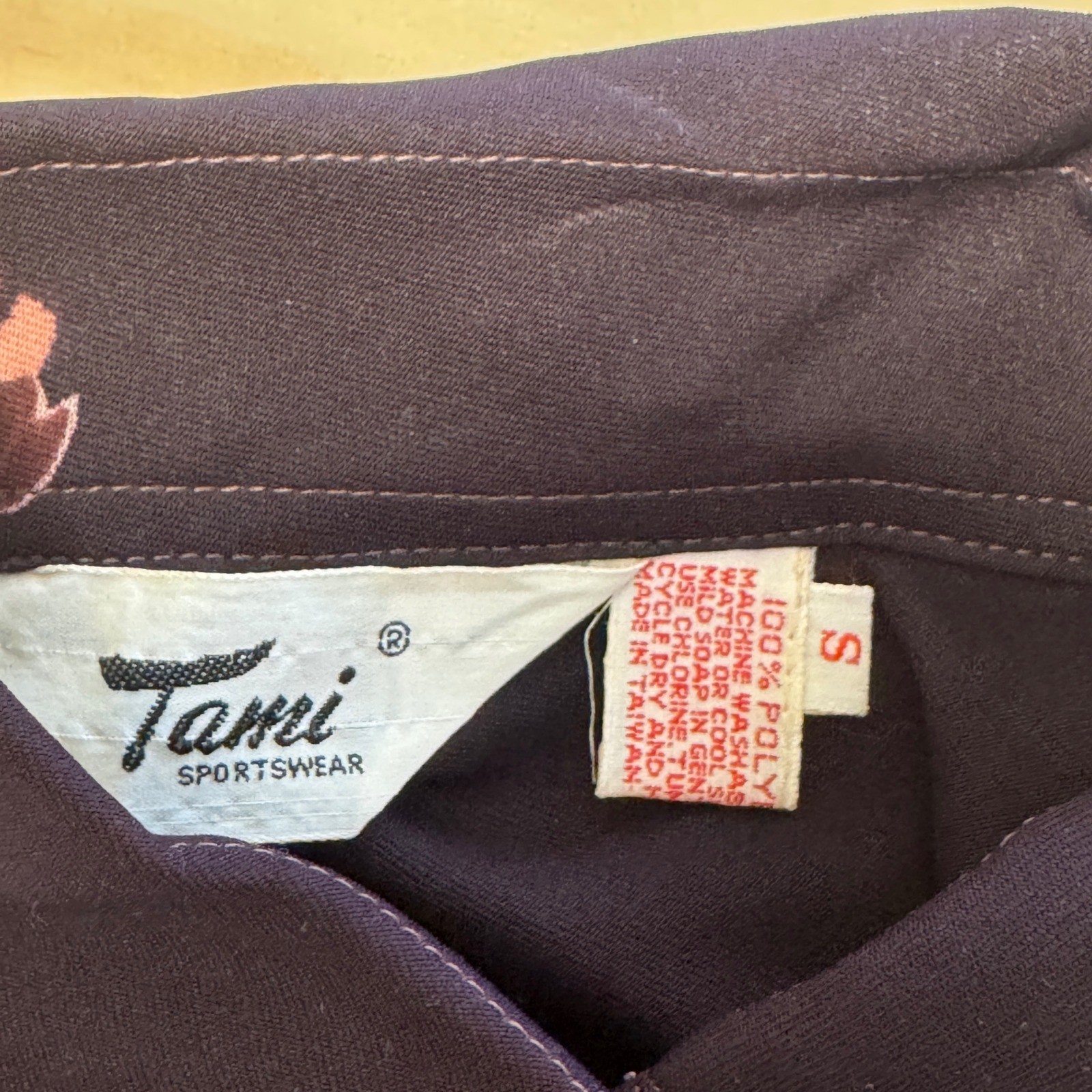 Vintage Tami Sportswear Grape Vine Print Blouse Purple Button Up Small