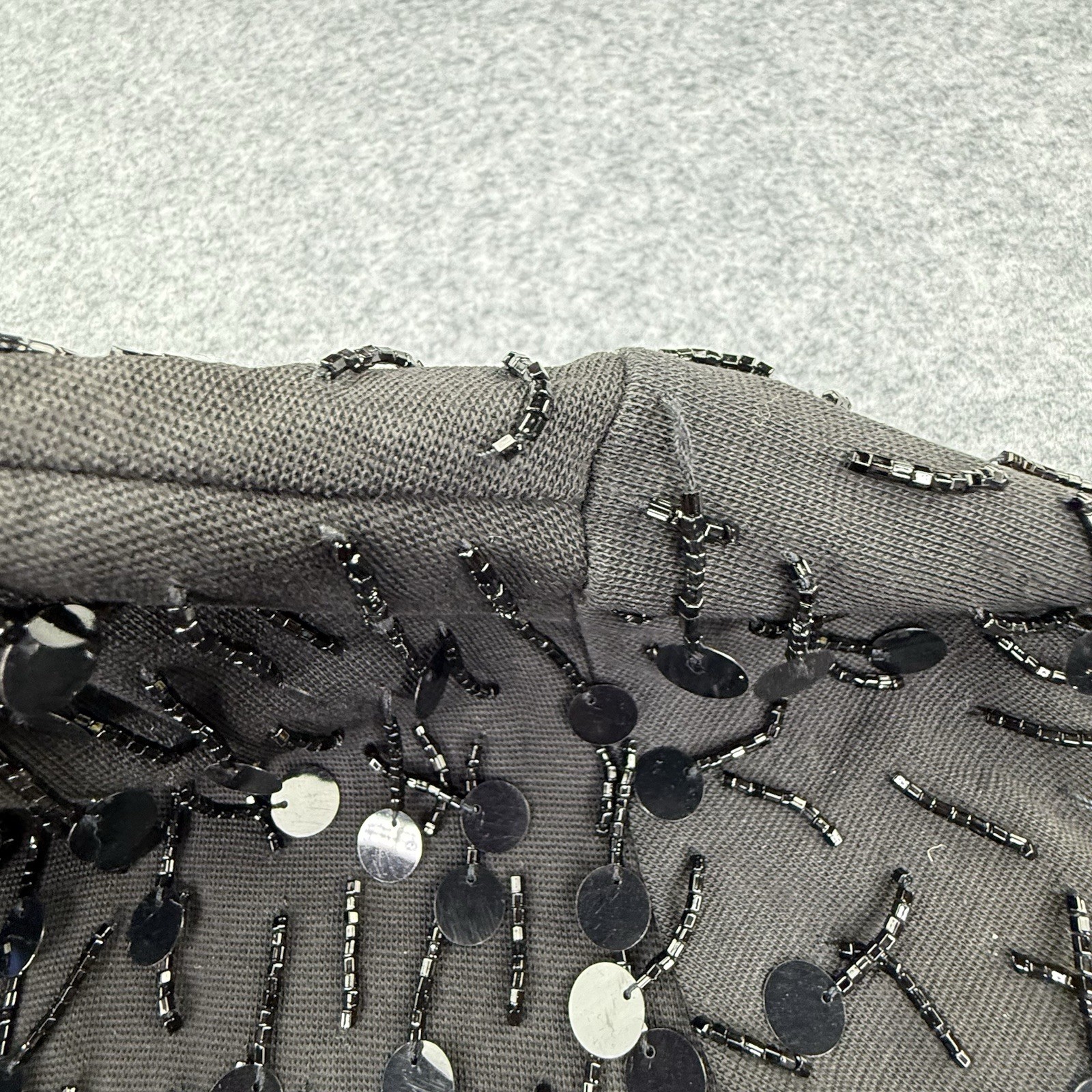 Vintage Vivienne Tam East Wind Code 80s 90s Black Beaded Sequin Bolero Jacket 1