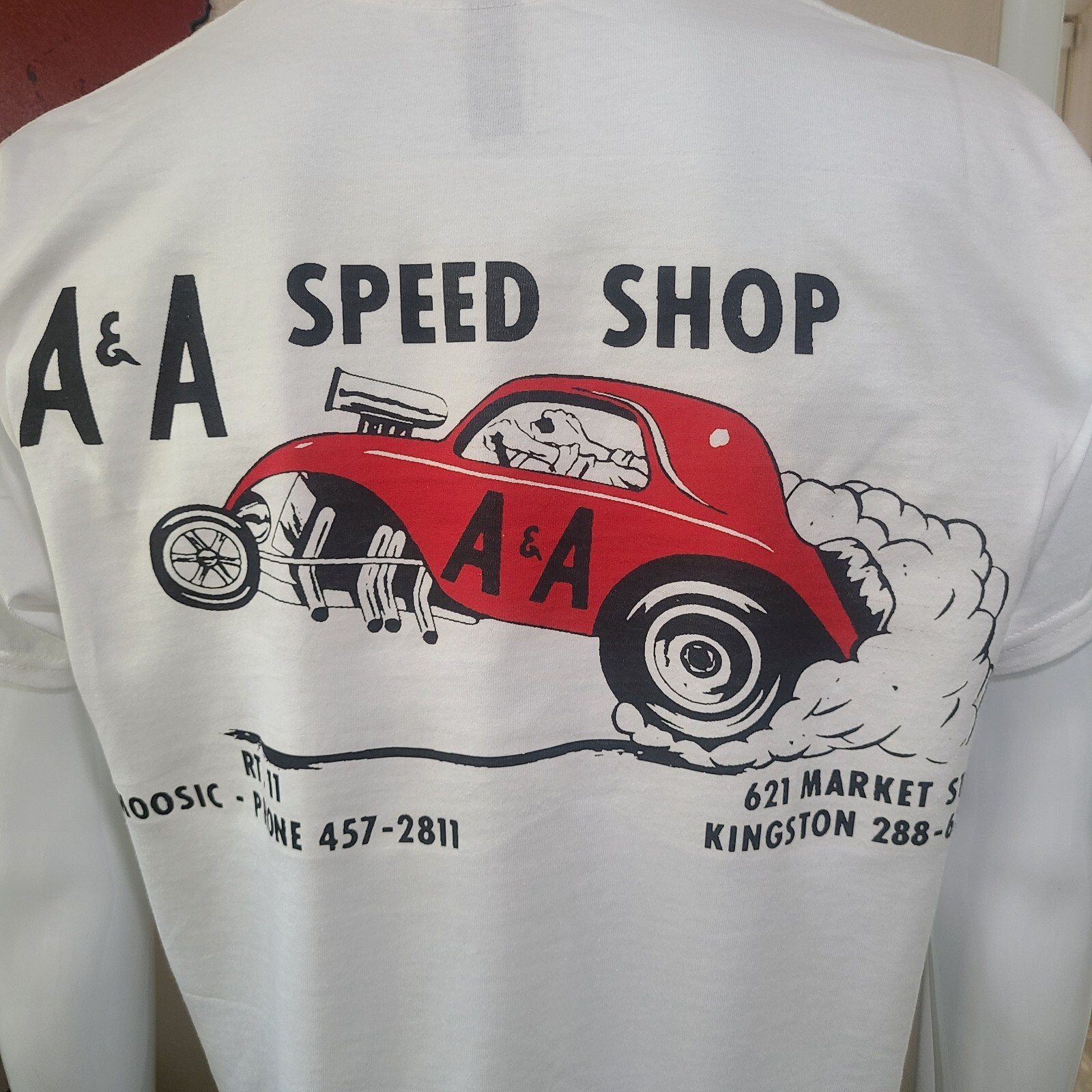 Vintage GASSER/DRAG/NASCAR/SPRINT/MIDGET RACE T-shirt A&A SPEED SHOP