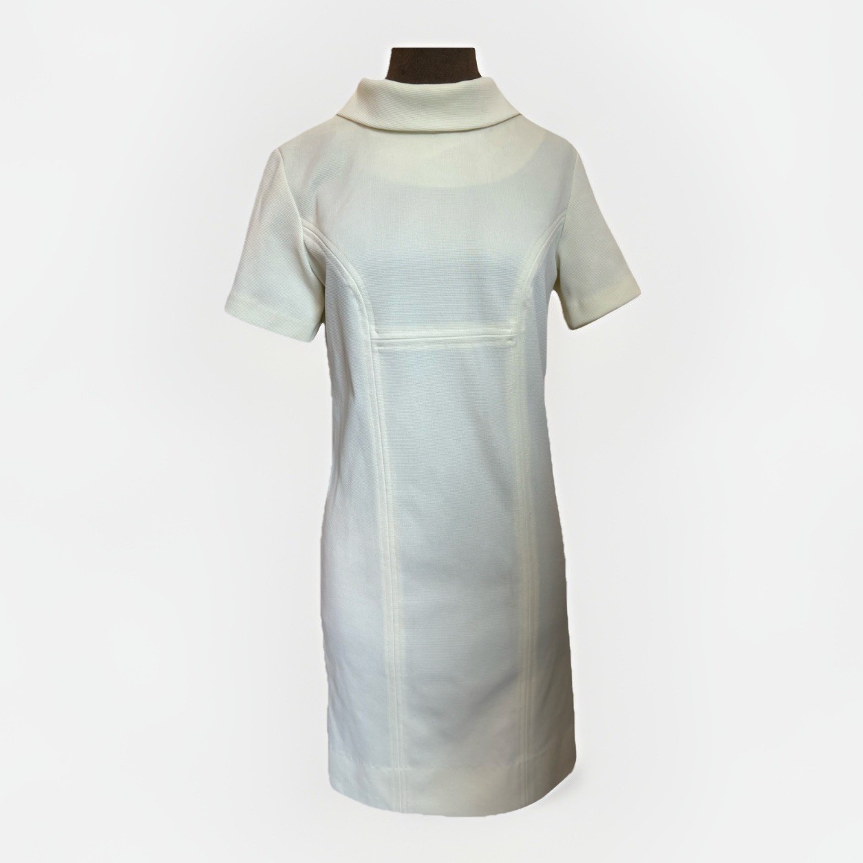 Vintage Pale Yellow Double Knit Short Sleeve Sheath Dress Jackie O Vibes