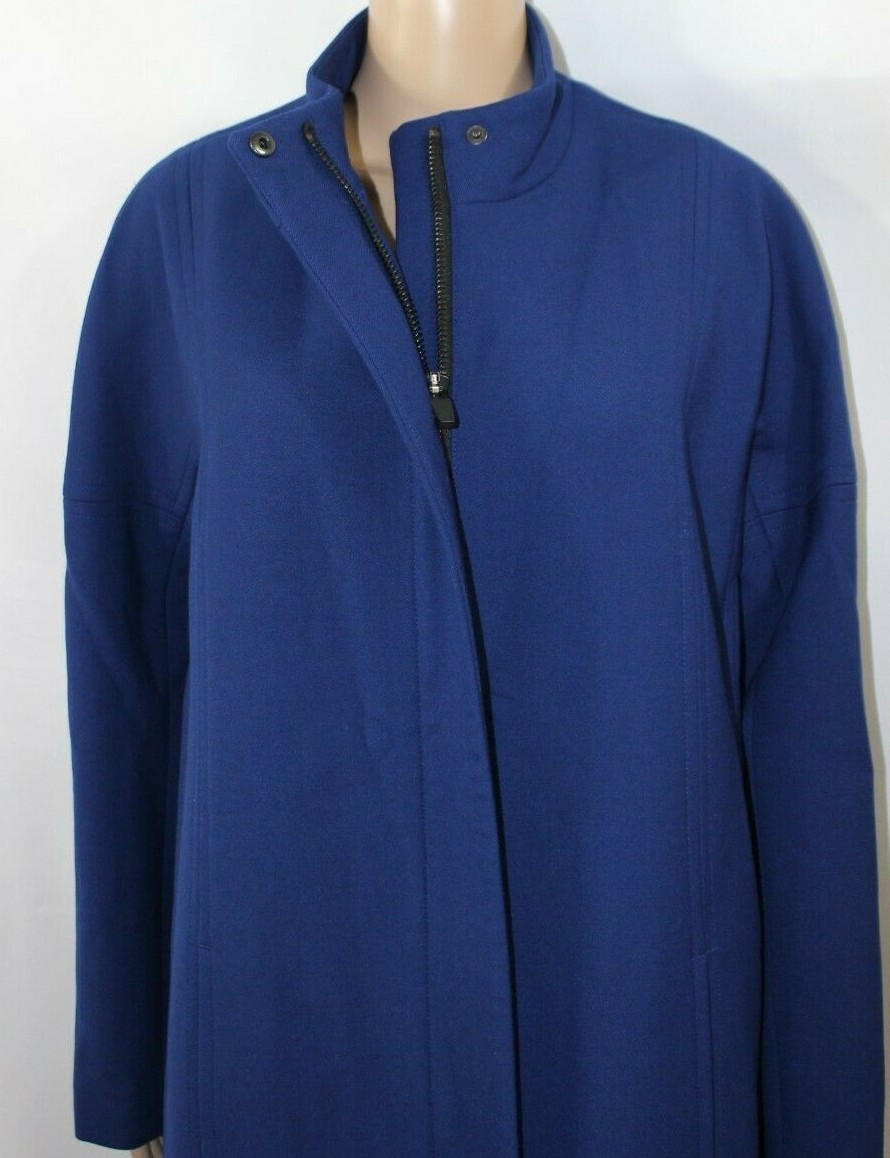 Vintage AA American Airlines Blue Flight Attendant Coat Pockets Heavy Wool Zip 6