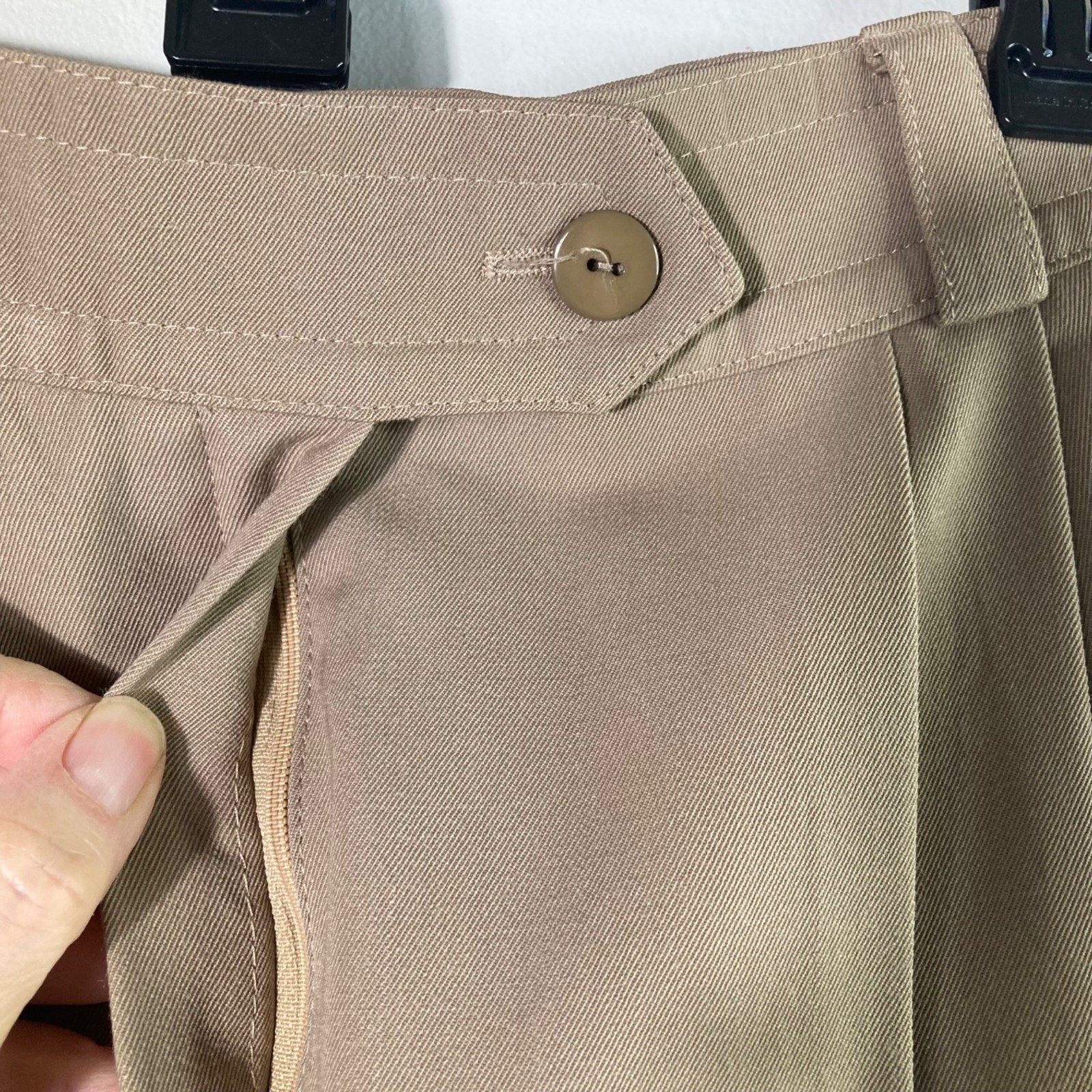 Vintage Escada Saks Fifth Avenue Pleat Front Wool Trousers 38Eu/Fits26 US Tan