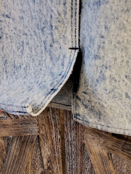 Vtg 80s Rumble Seats Jean Skirt XS Waist 24 Stonewashed Blue Made In USA Grunge
