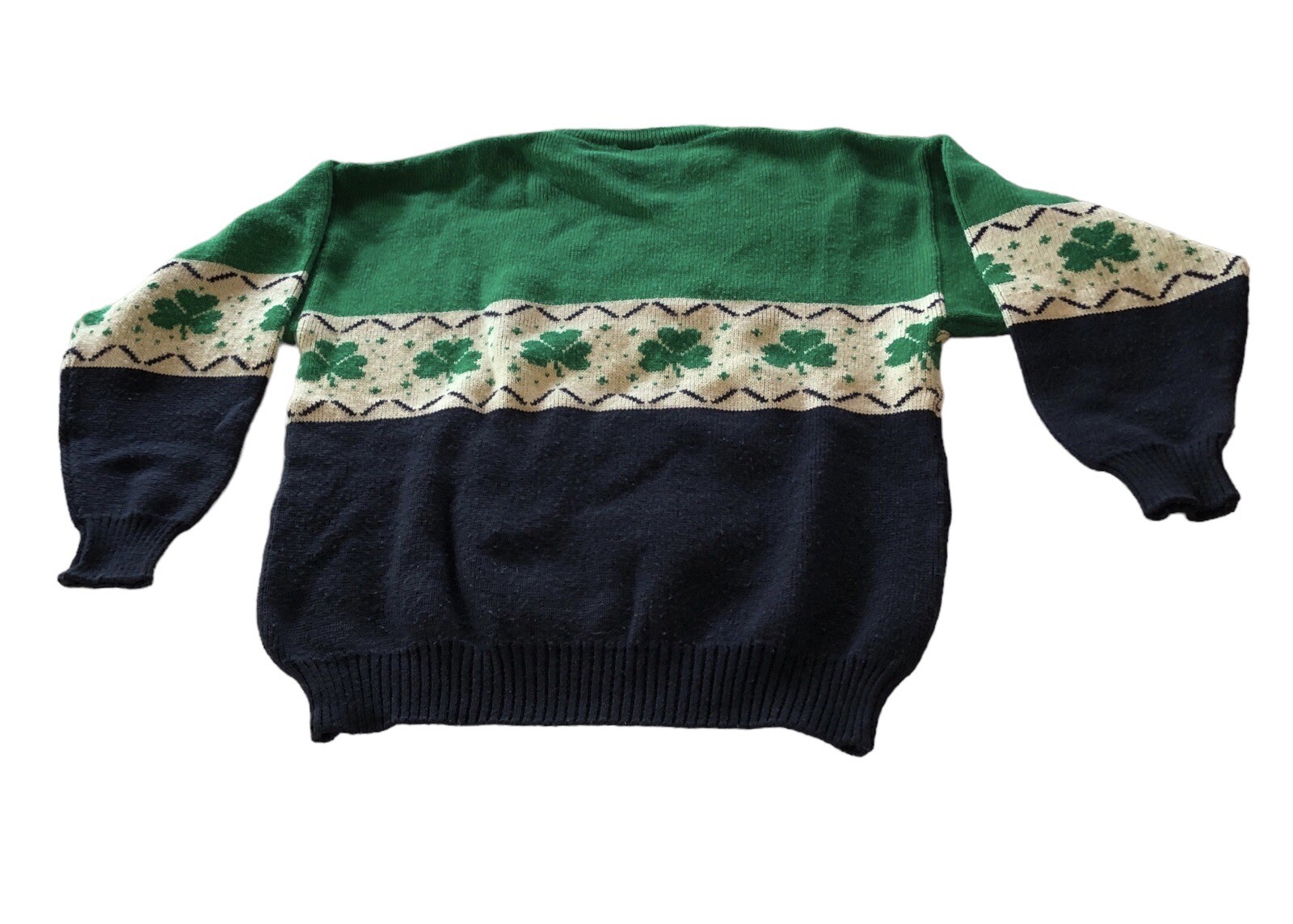 Vtg Blarney Castle Irish Sweater Size Medium Pullover Shamrocks St Patricks Day