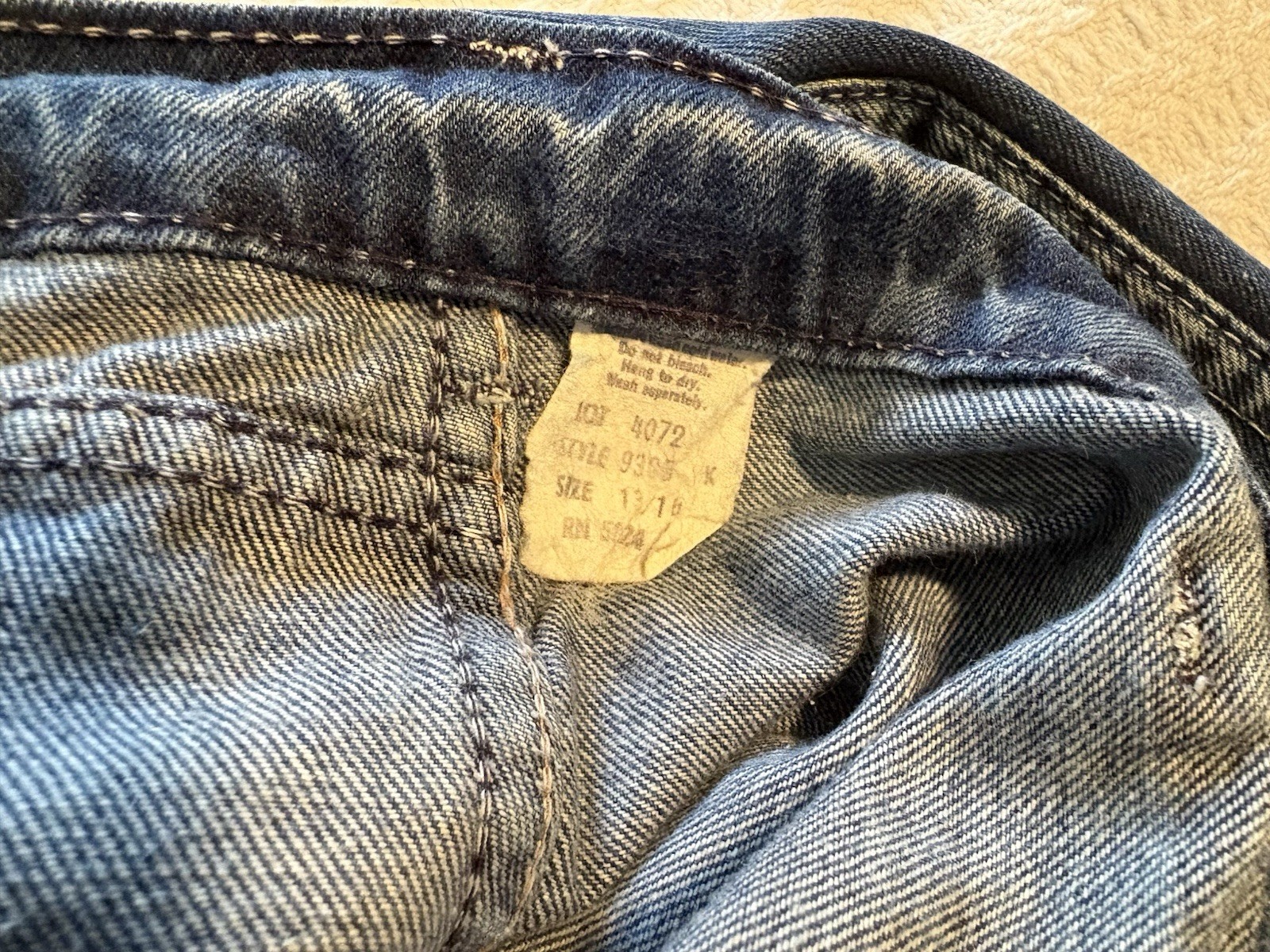 Vintage 70s Shades Classic Wide Straight Leg Jeans Stove Pipe Boho Rocker 13/14