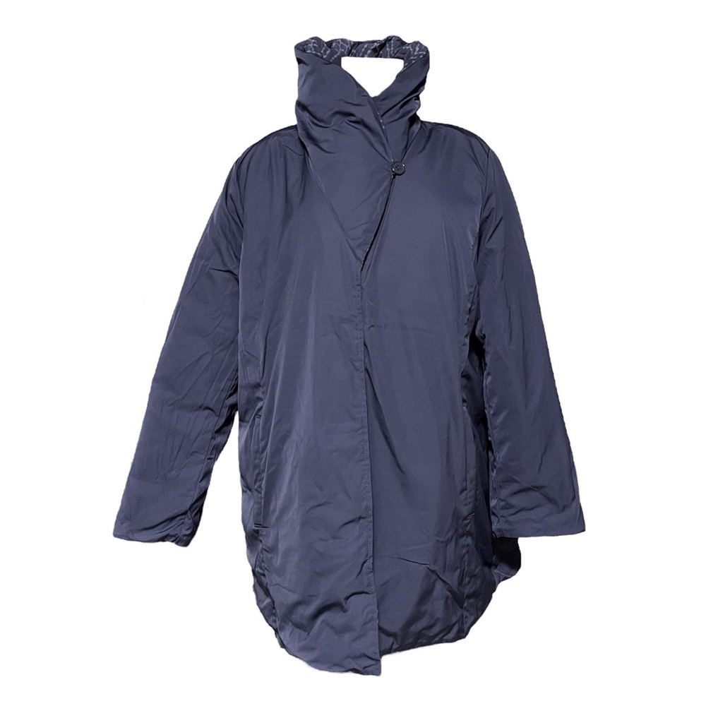 Dennis Basso Reversible Print to Solid Water Resistant Jacket