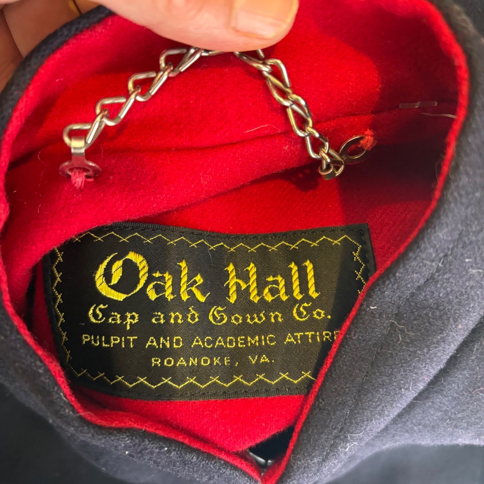Oak Hall Vintage Navy Wool Military Cape Marching Band Gold Buttons Academic