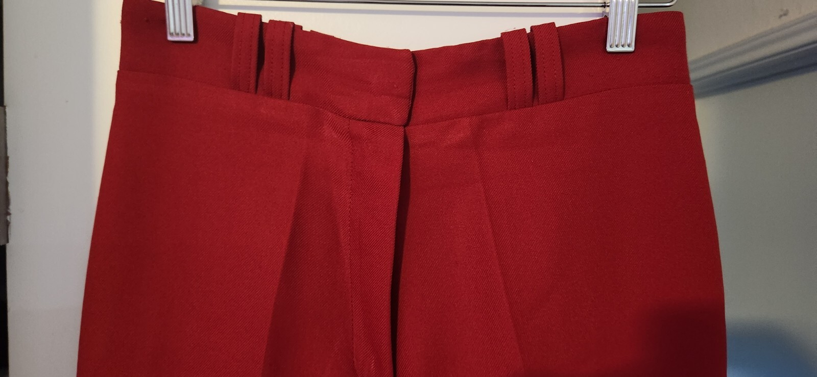 Vintage 1970s With-It Women’s Red Pants W28″ L27.5″ Bell Bottoms YKK Zip Disco