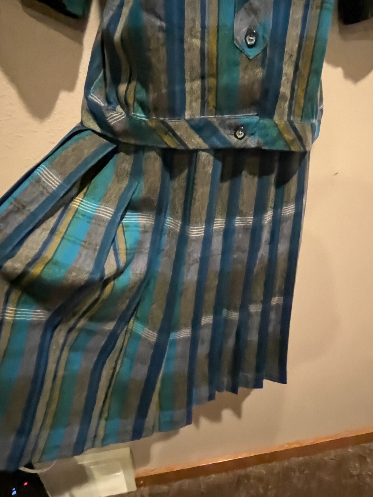 Women’s Vtg CENTURY OF BOSTON Plaid Skirt & Short Sleeve Jacket Size S