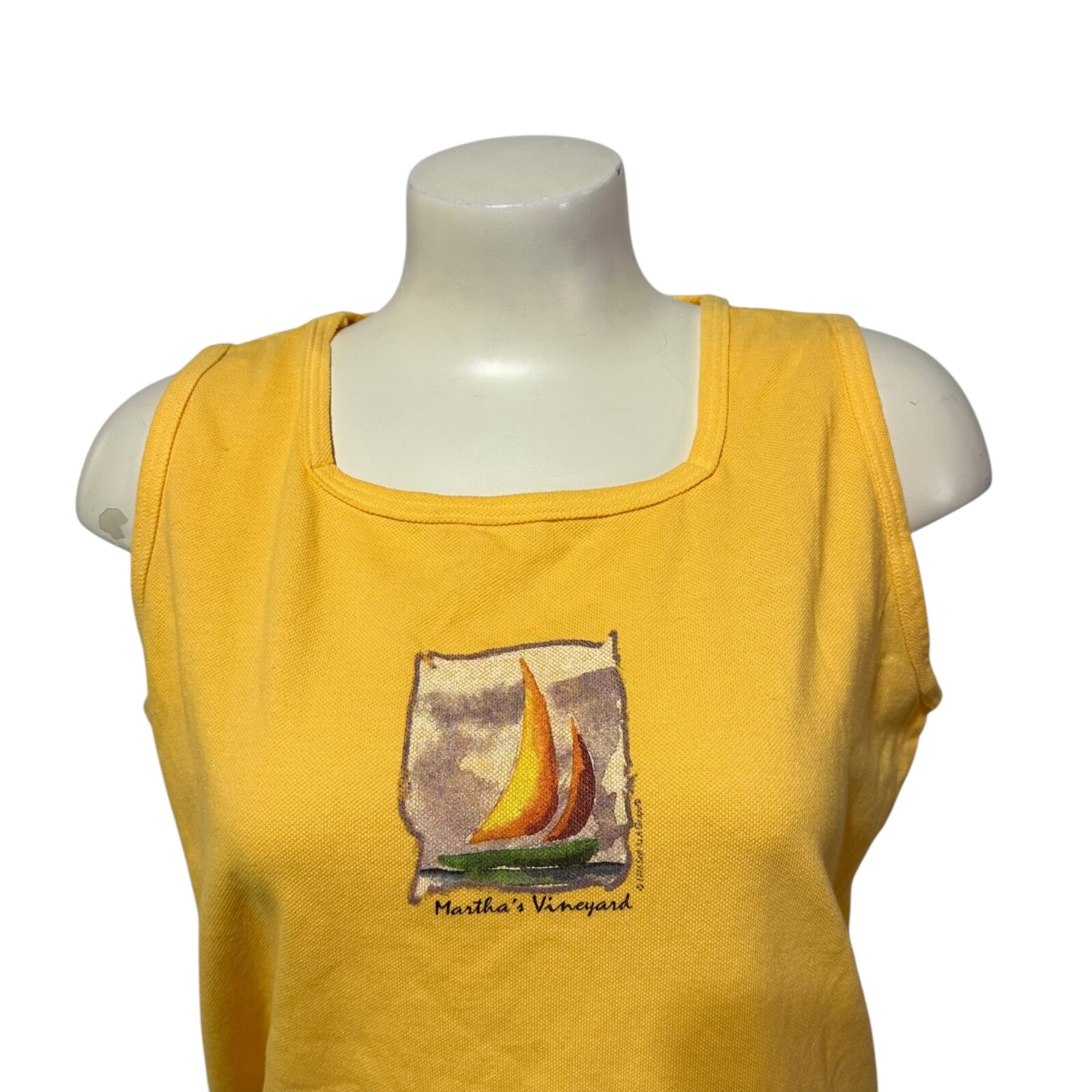 VINTAGE Martha’s Vineyard Women’s Shirt Sleeveless Size M – Made in USA 1998