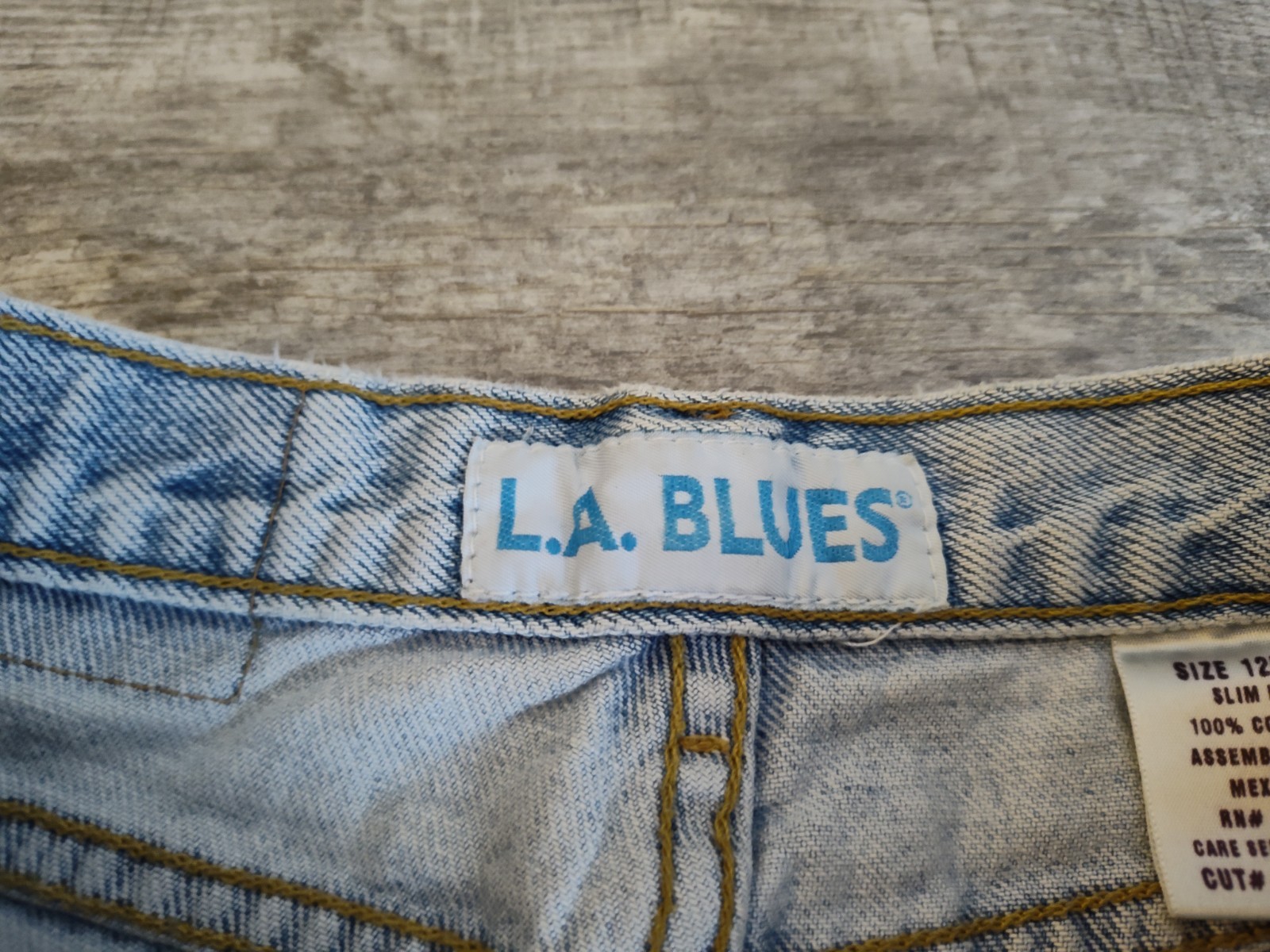 LA Blues Vintage Denim Jeans Womens Size 12L MOM High Waist Slim Fit Light Wash