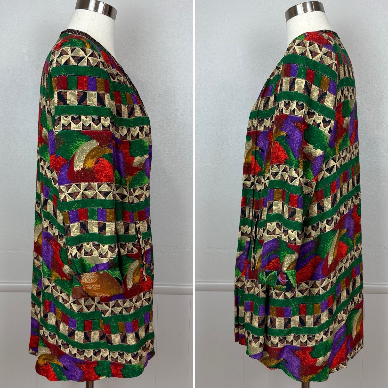 Dorothy Schoelen Platinum Vintage Jacket & Blouse Size P(Small) Abstract Print