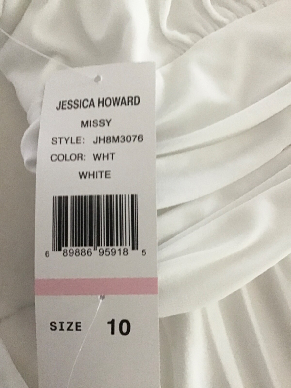 NWT 1990s White Pleated Marilyn Monroe Style SZ 10 Wedding Shower Beach Dress