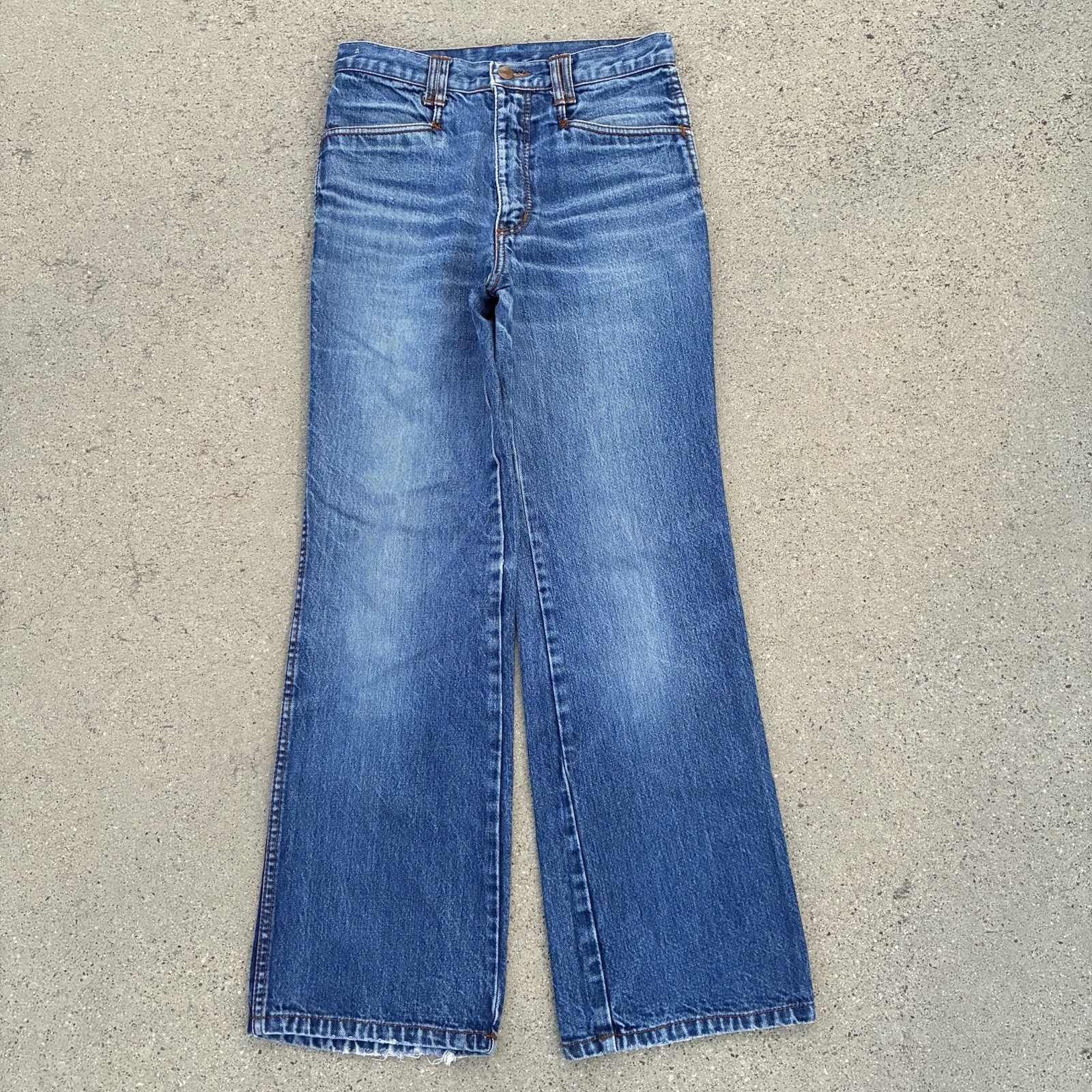 Vintage 1970’s Wrangler Blue Bell Womens Flare Bell Bottom Jeans Size 28