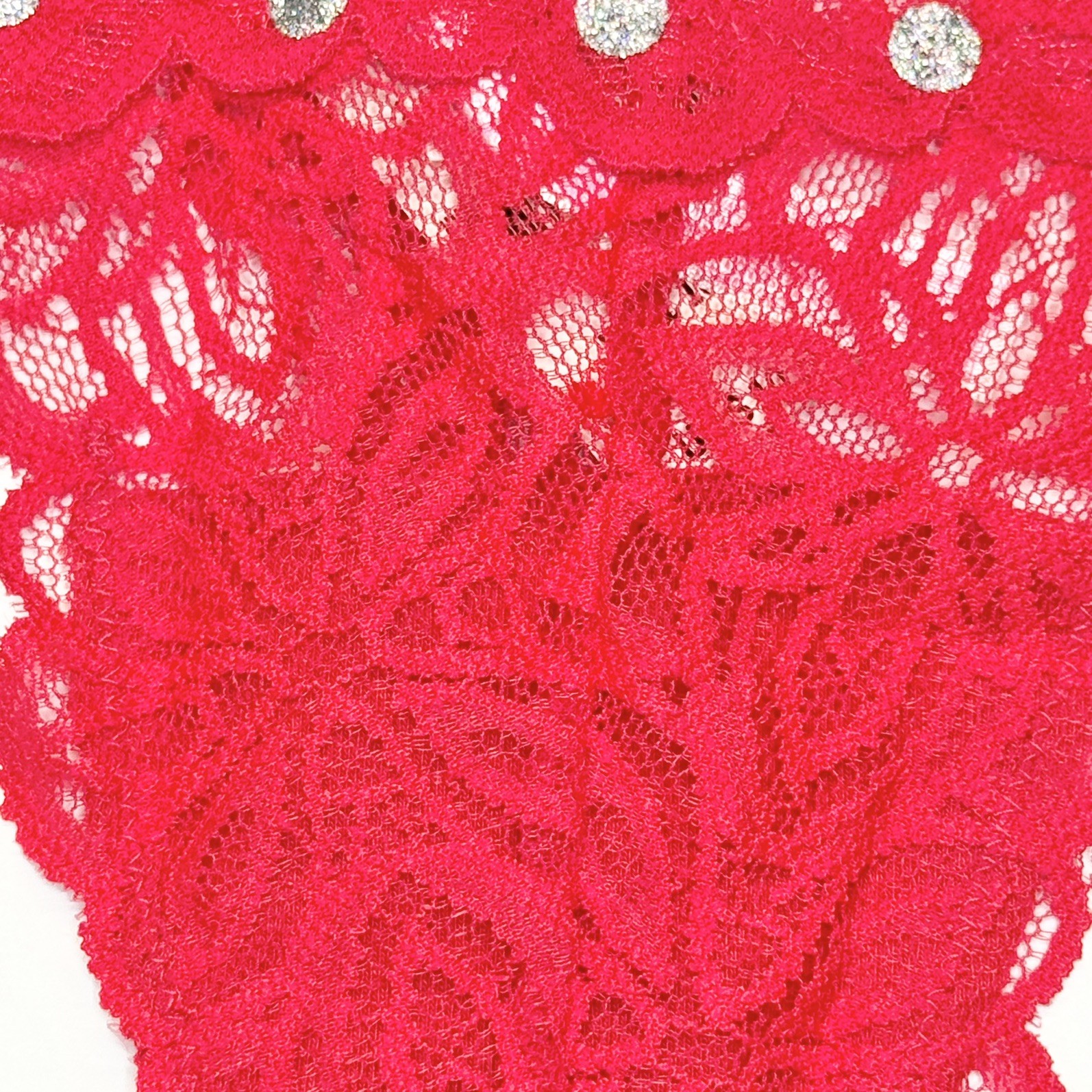 2016 Vintage PINK by Victorias Secret Red With Dots Lace Thong Panties Size MED