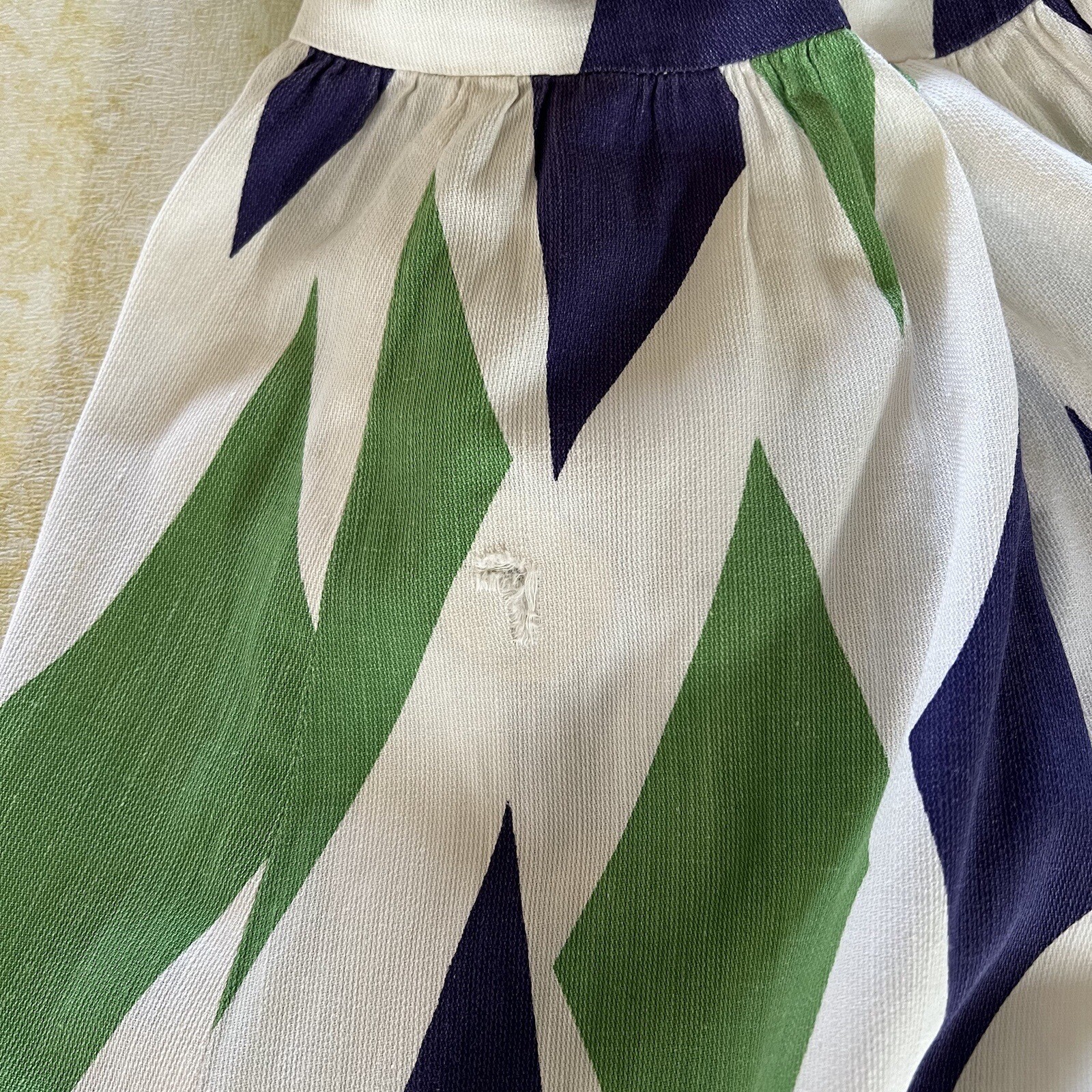 1950s or 60s vintage harlequin print cotton halter sun dress 27w