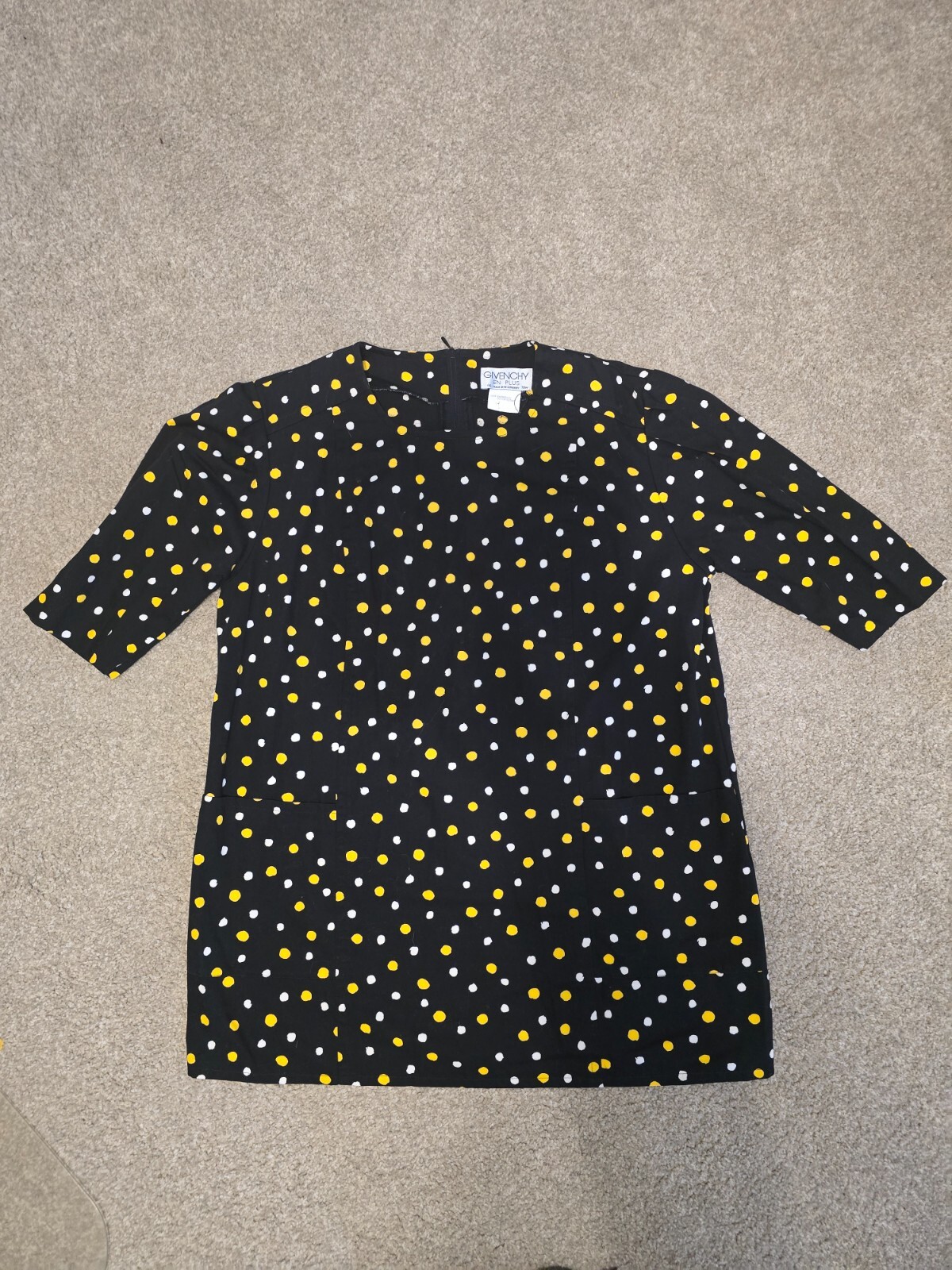 Vintage Givenchy En Plus West Germany Made tunic blouse polka dot Size 18W 46